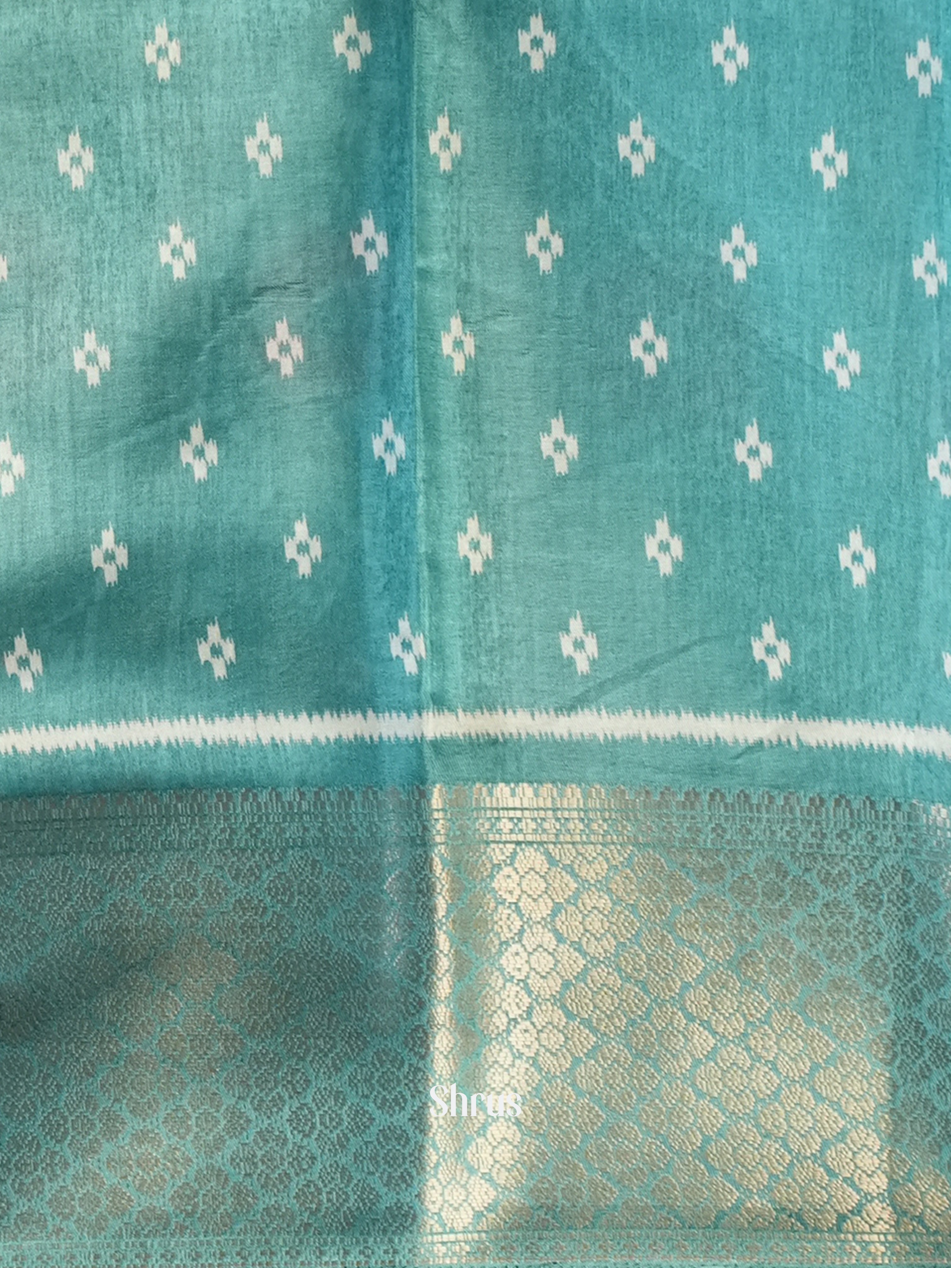 Pastel Green - Semi Crepe Saree - Shop on Shrus.com