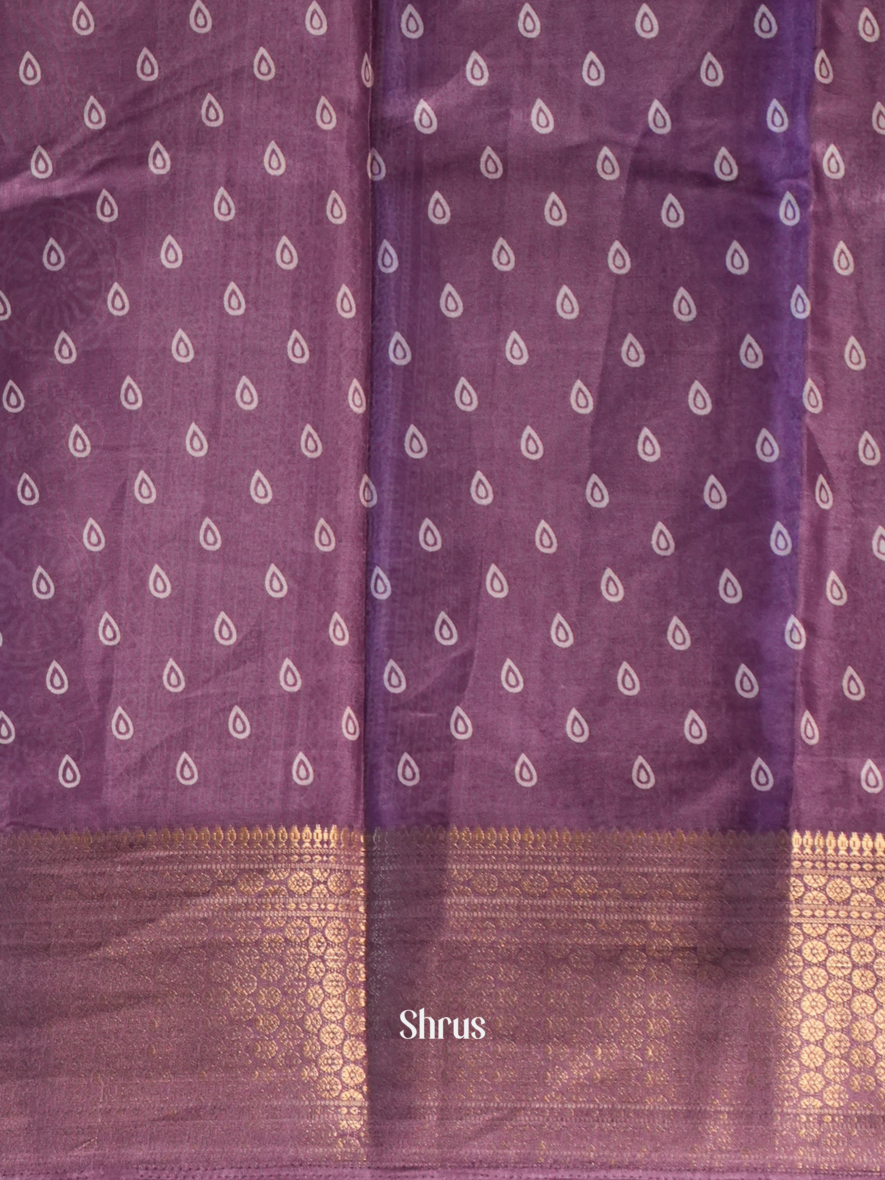 Purple - Semi Crepe Saree - Shop on Shrus.com