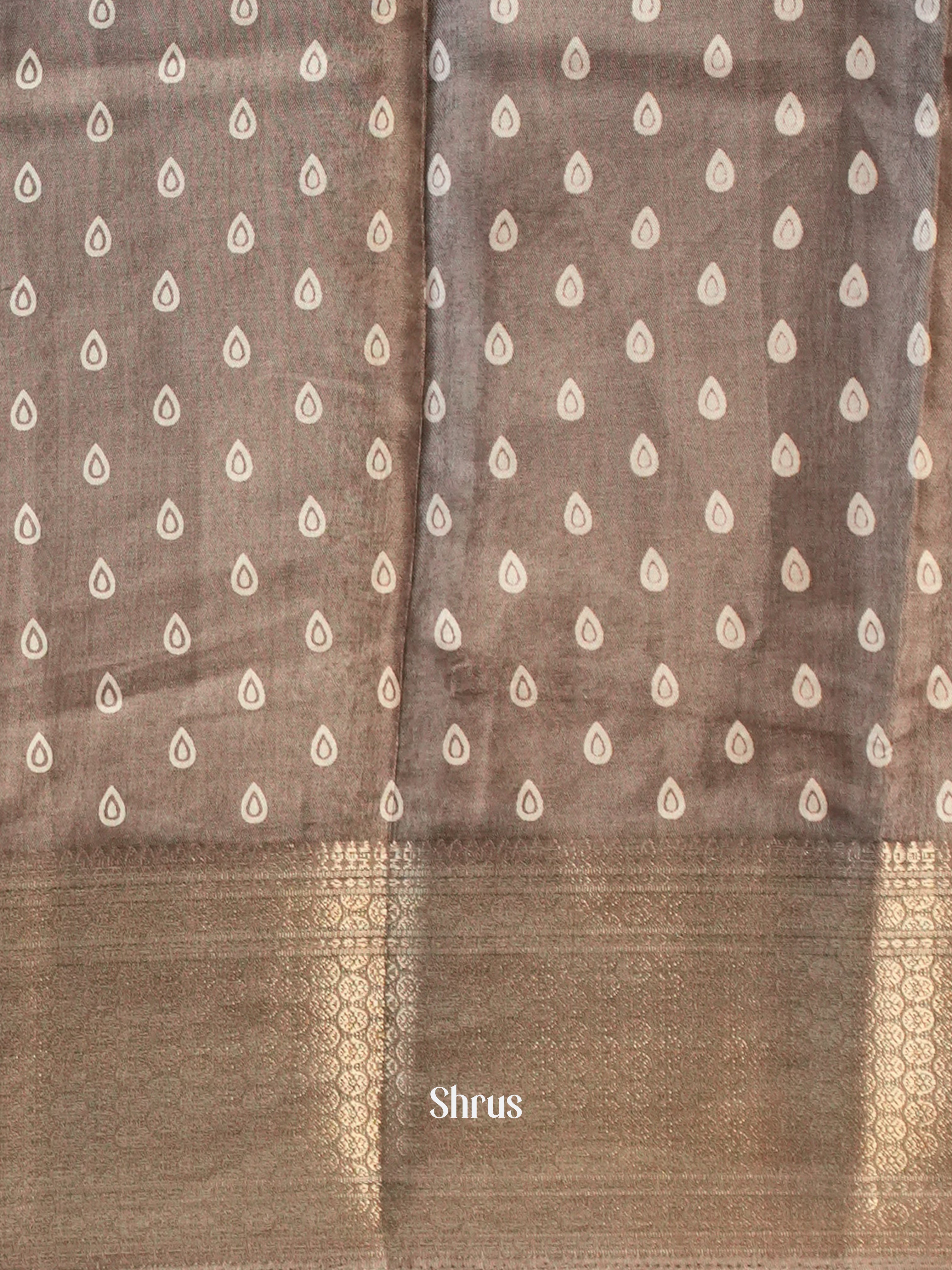 Grey - Semi Crepe Saree - Shop on Shrus.com