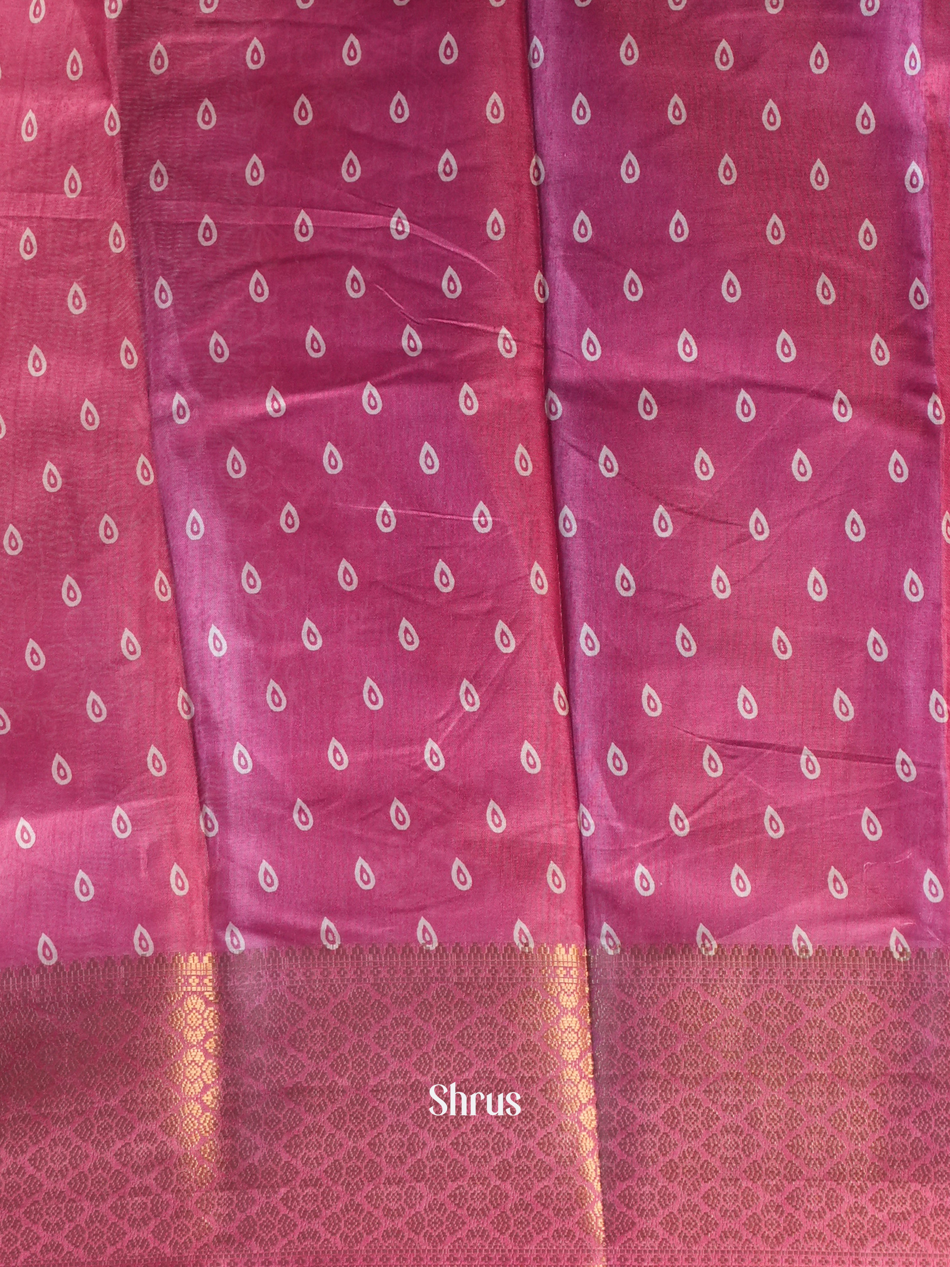 Pink - Semi Crepe Saree - Shop on Shrus.com