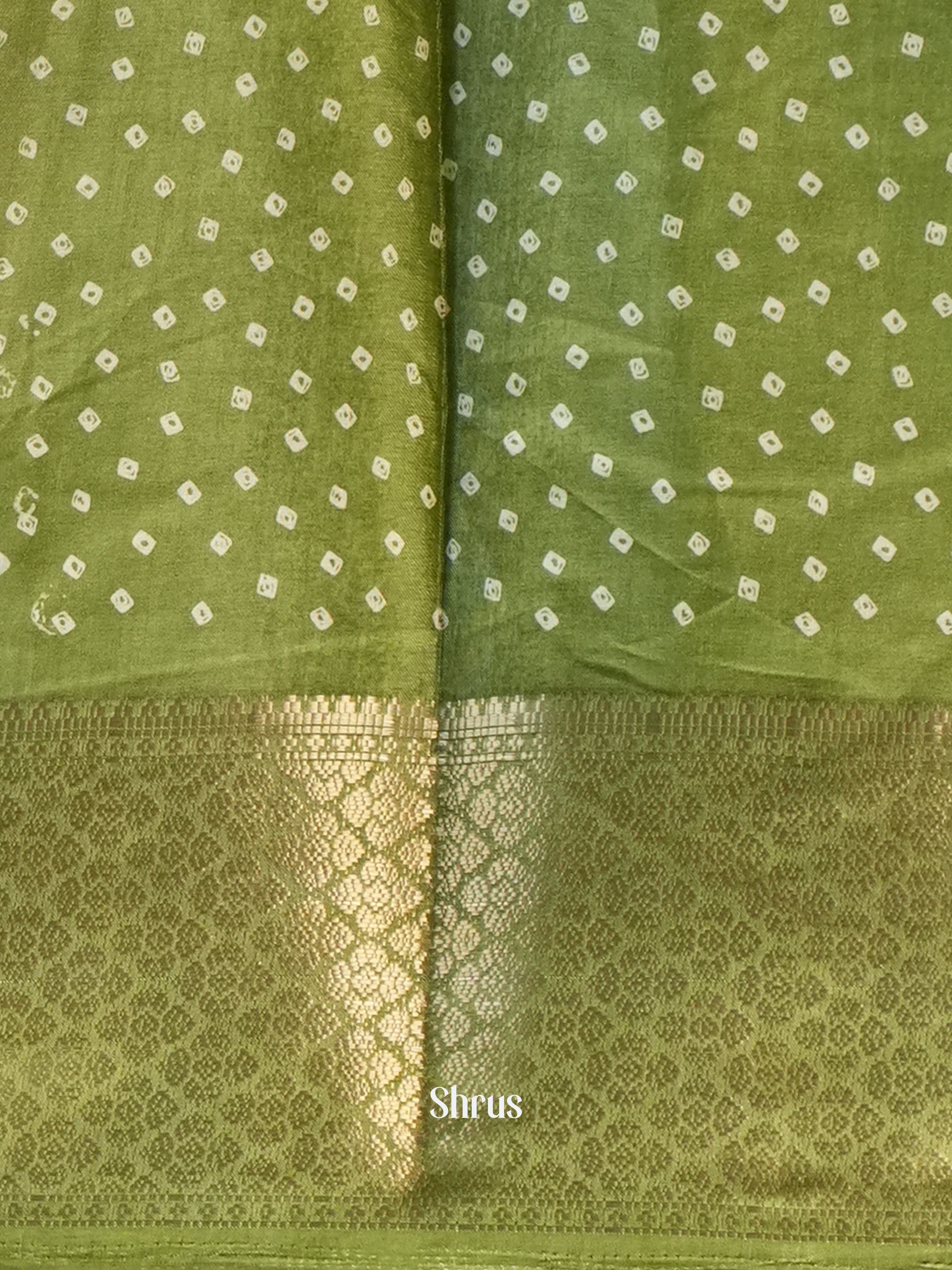Lite Green - Semi Crepe Saree - Shop on Shrus.com