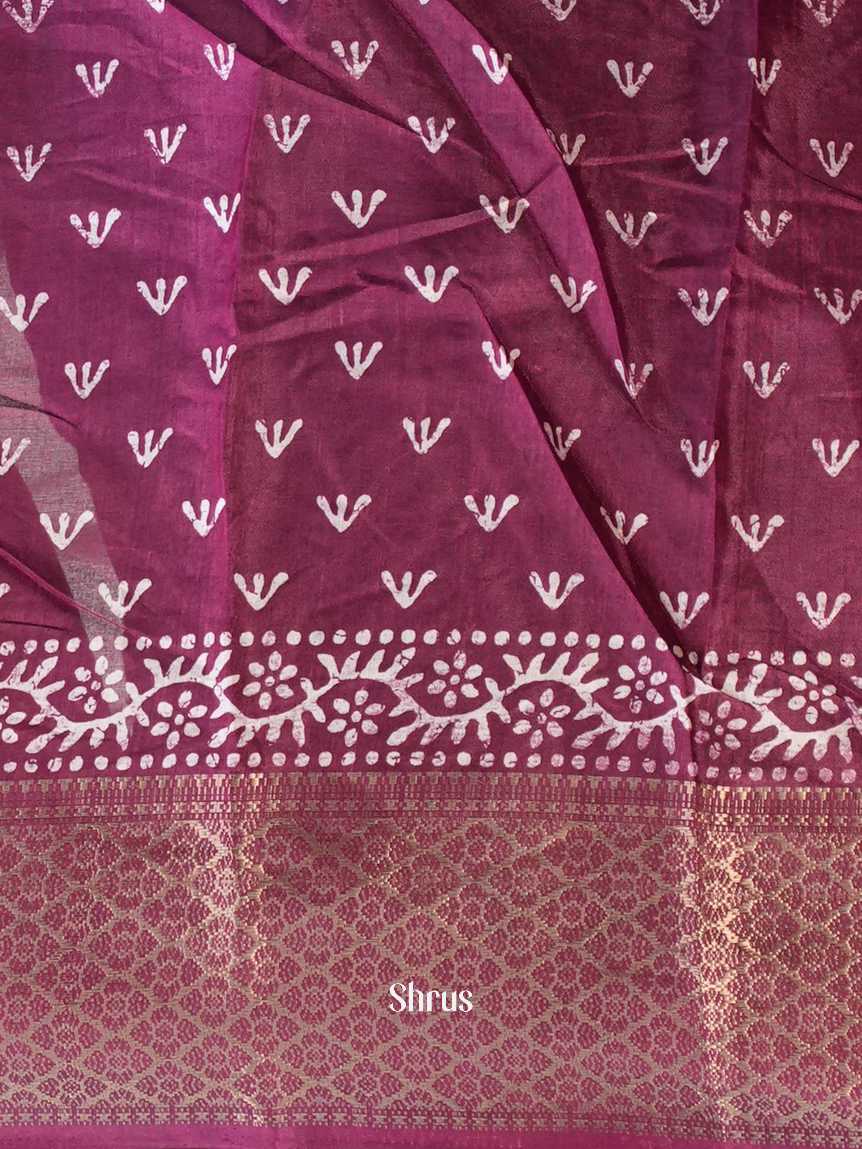 Purple- Semi Crepe Saree - Shop on Shrus.com