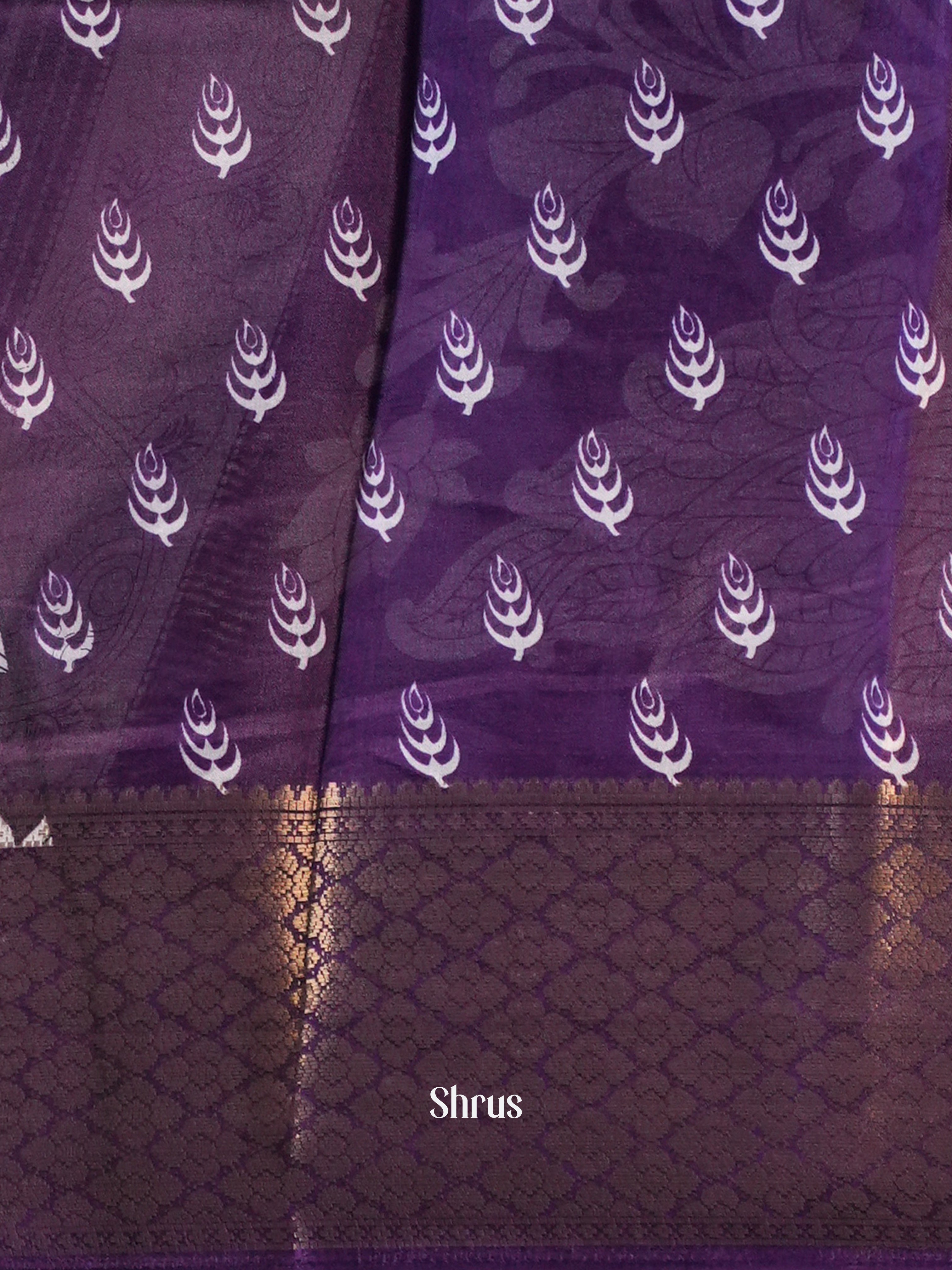 Purple - Semi Crepe Saree - Shop on Shrus.com