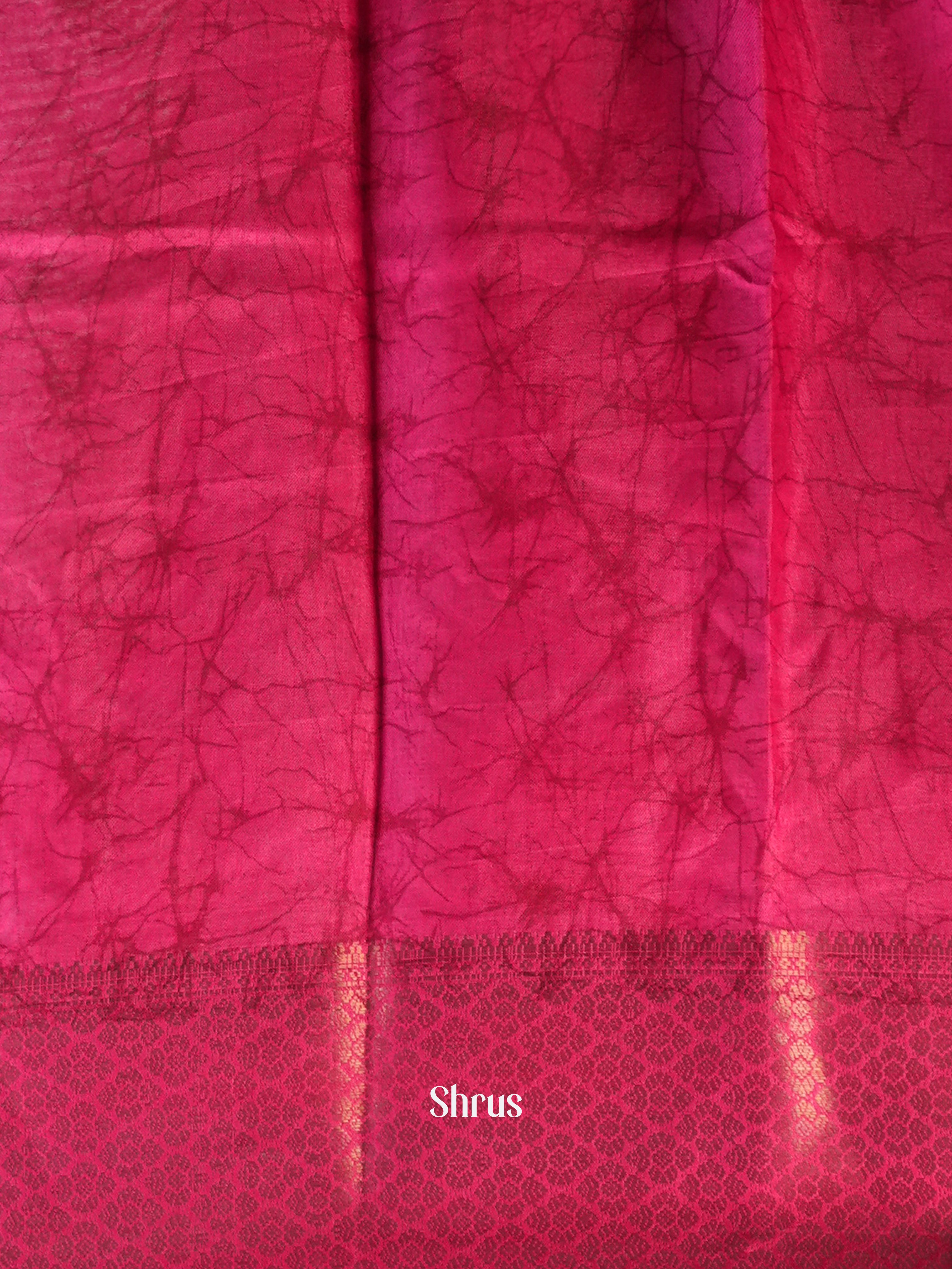 Cream & Pink - Semi Crepe Saree - Shop on Shrus.com