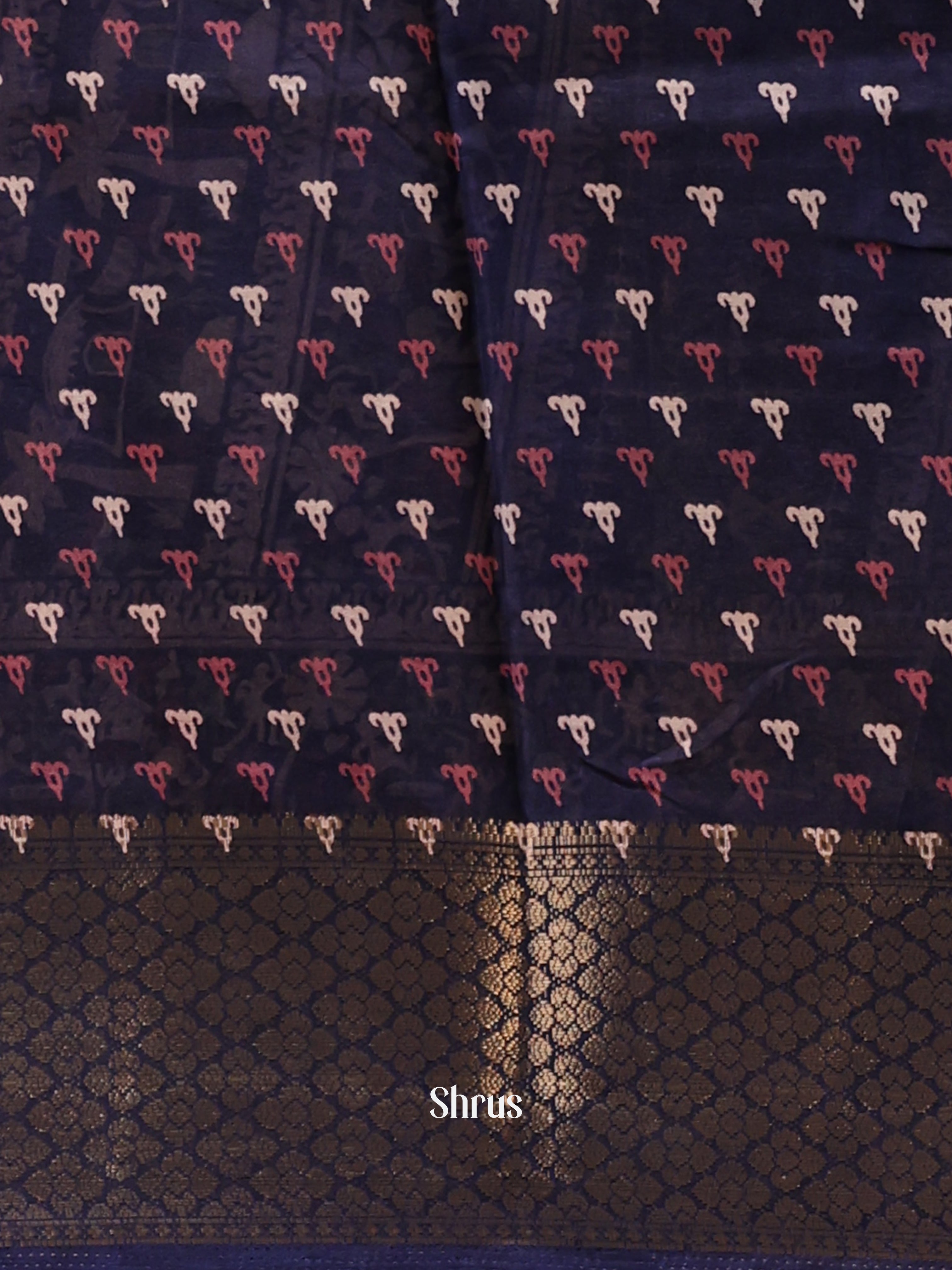 Blue - Semi Crepe Saree - Shop on Shrus.com