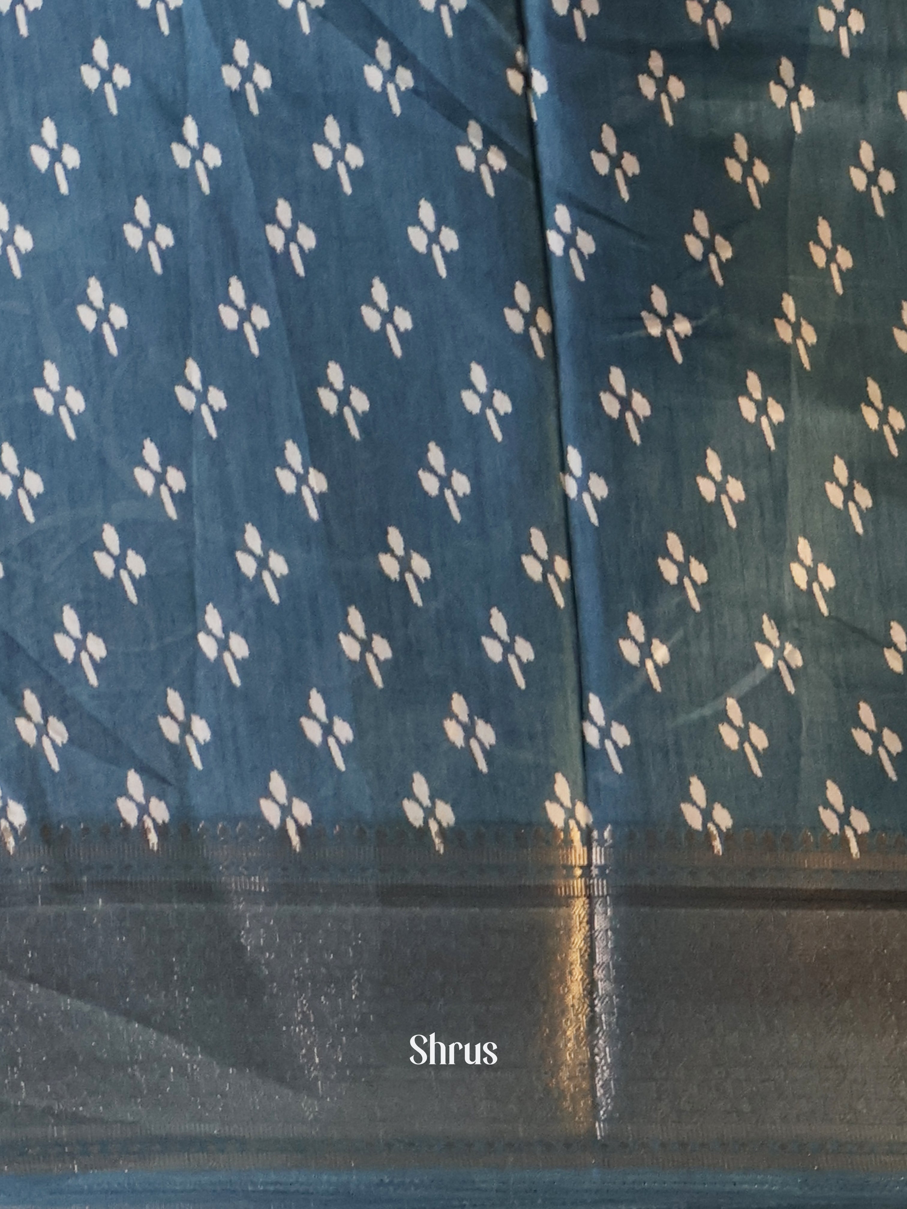 Blue - Semi Crepe Saree - Shop on Shrus.com