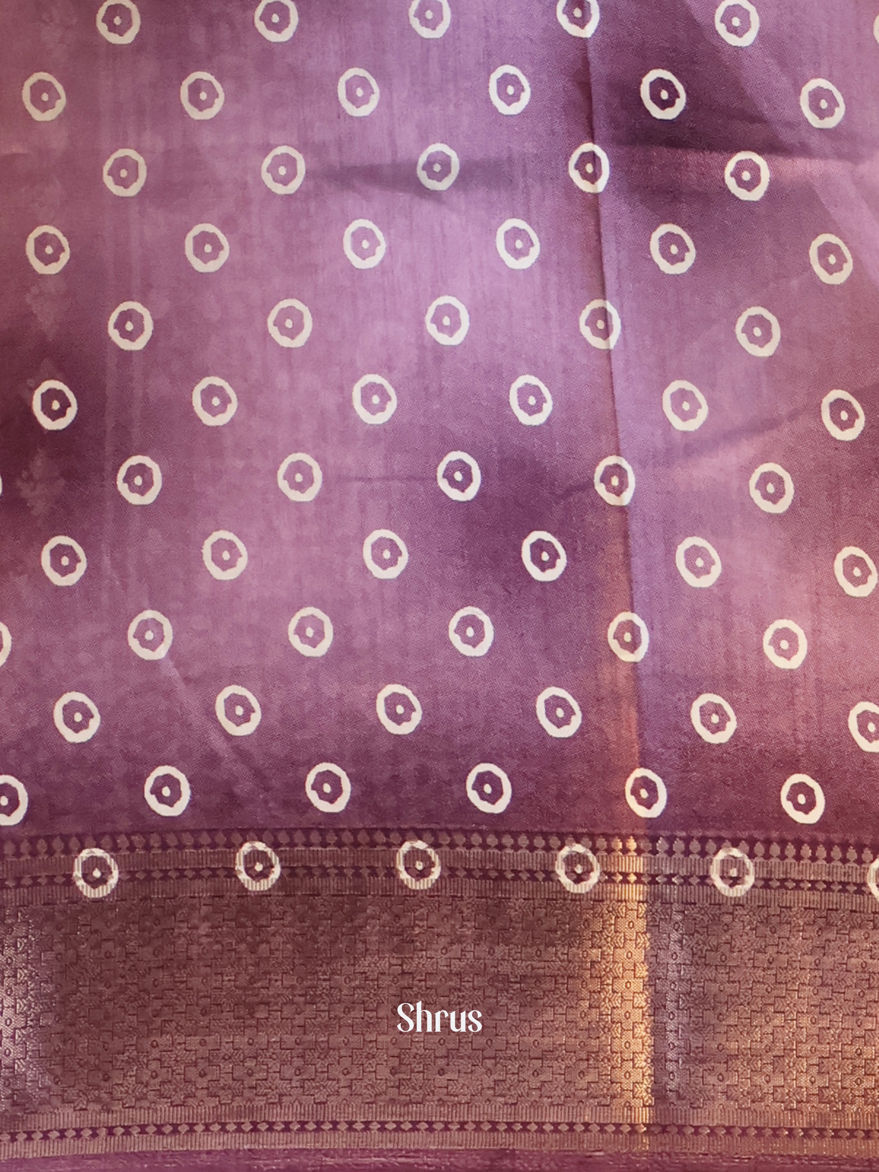 Purple - Semi Crepe Saree - Shop on Shrus.com