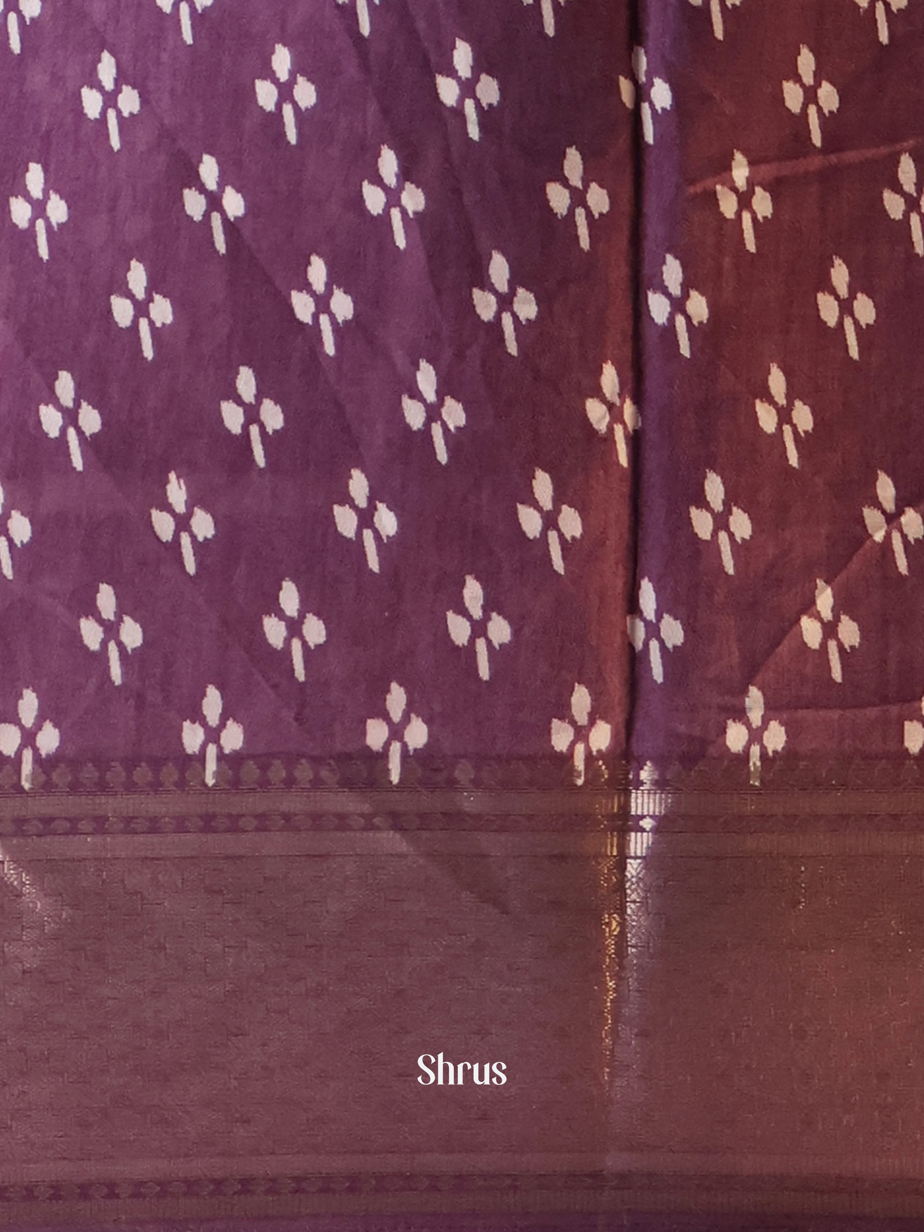 Purple - Semi Crepe Saree - Shop on Shrus.com