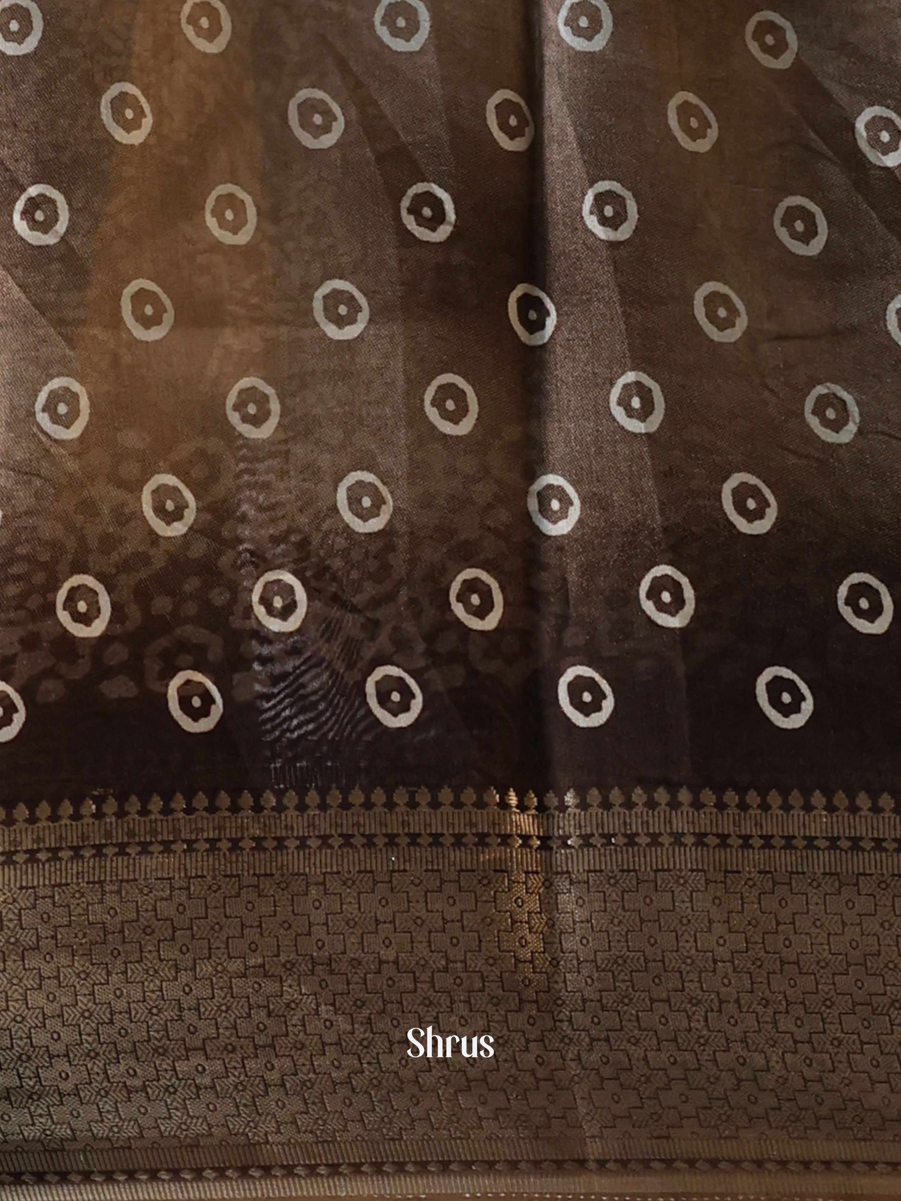 Army Green - Semi Crepe Saree - Shop on Shrus.com