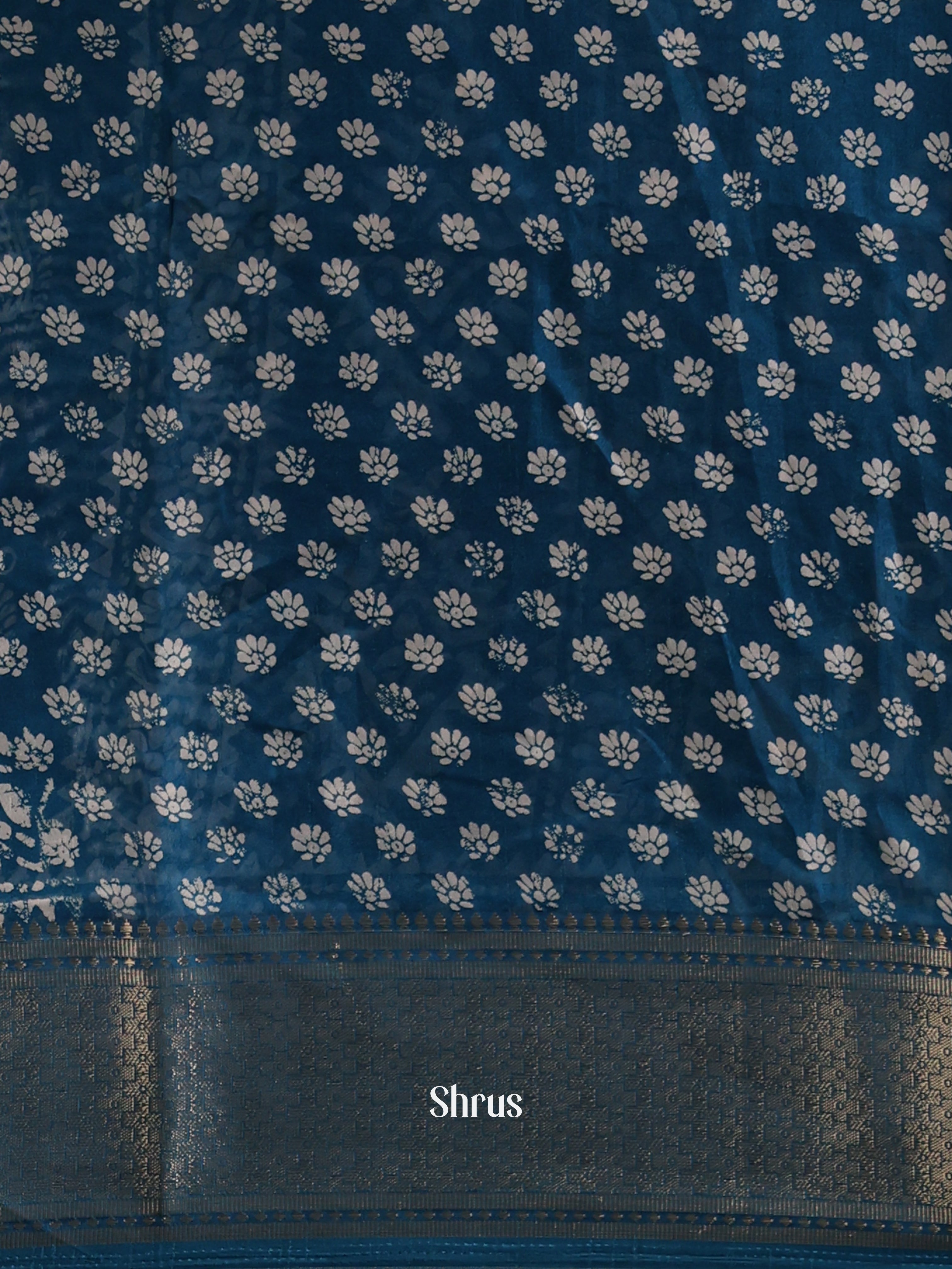 Blue - Semi Crepe Saree - Shop on Shrus.com