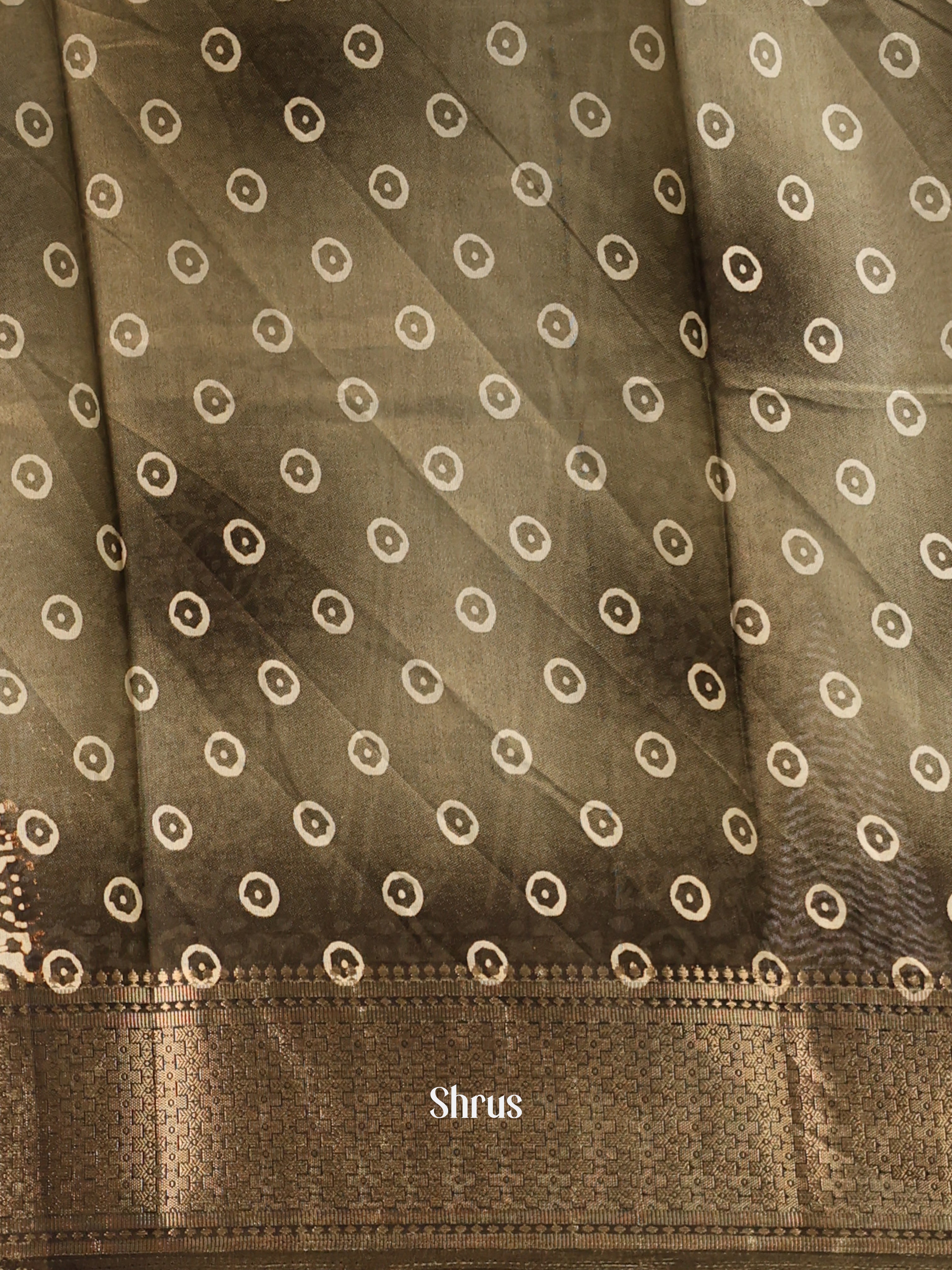 Green- Semi Crepe Saree - Shop on Shrus.com