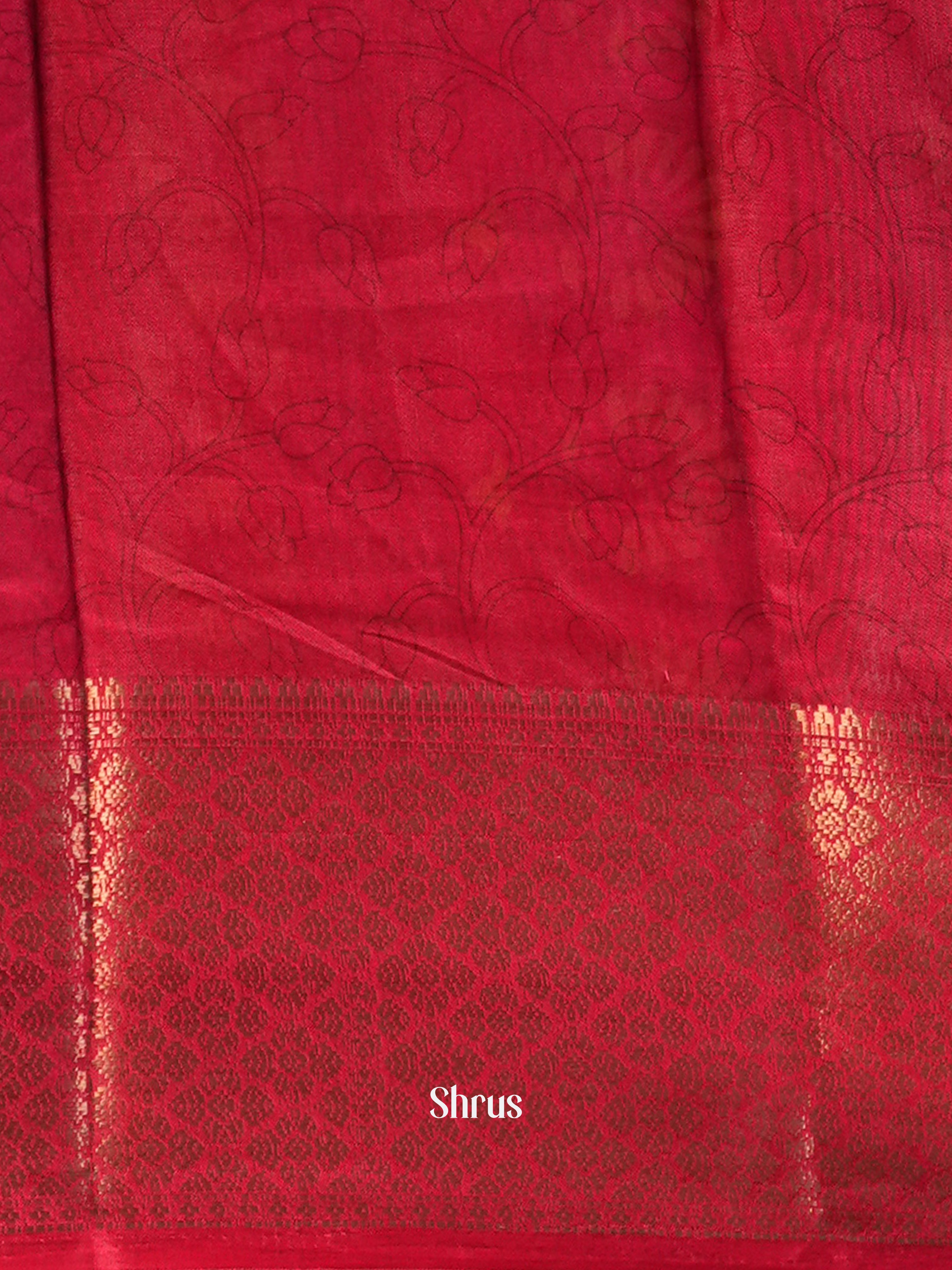 Yellow & Red - Semi Crepe Saree - Shop on Shrus.com