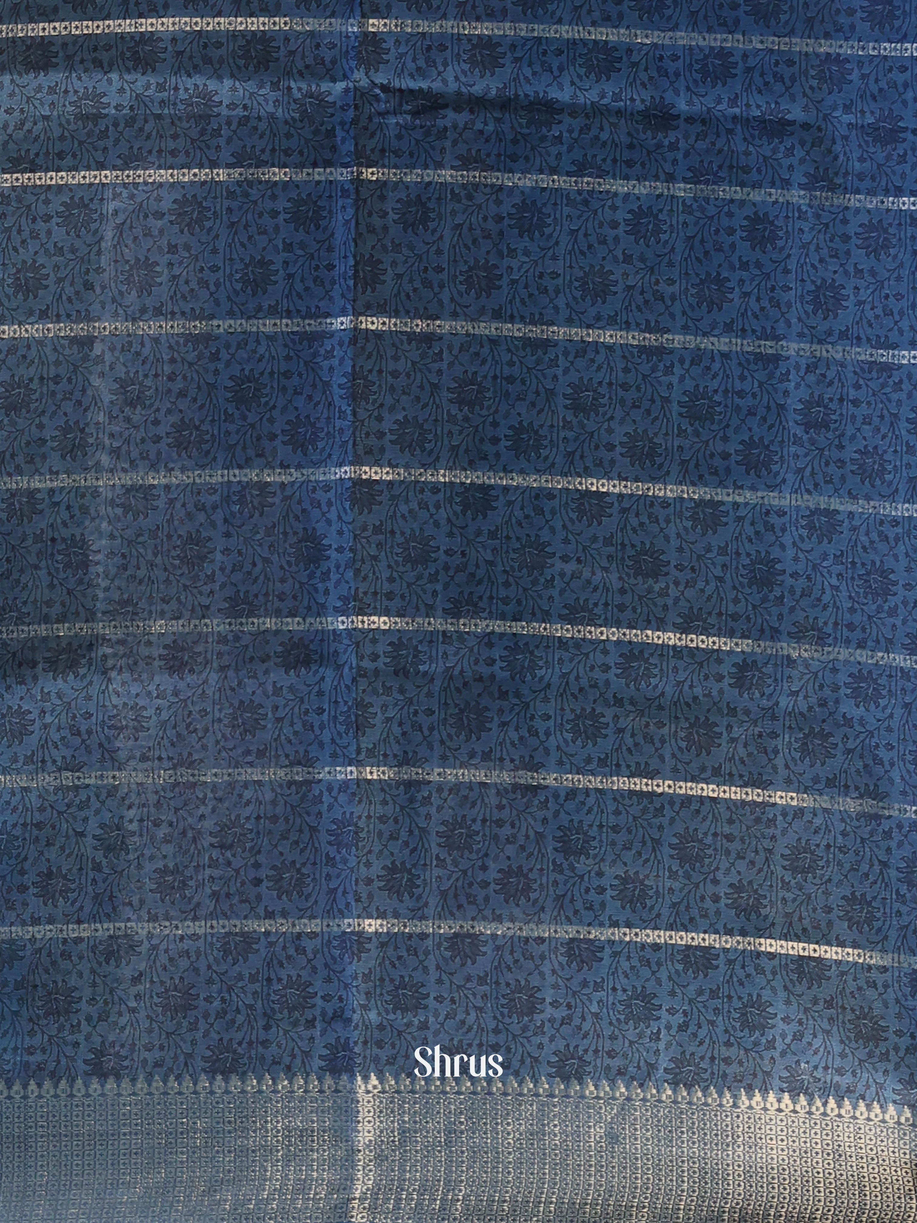 Blue - Semi Dola silk Saree - Shop on Shrus.com