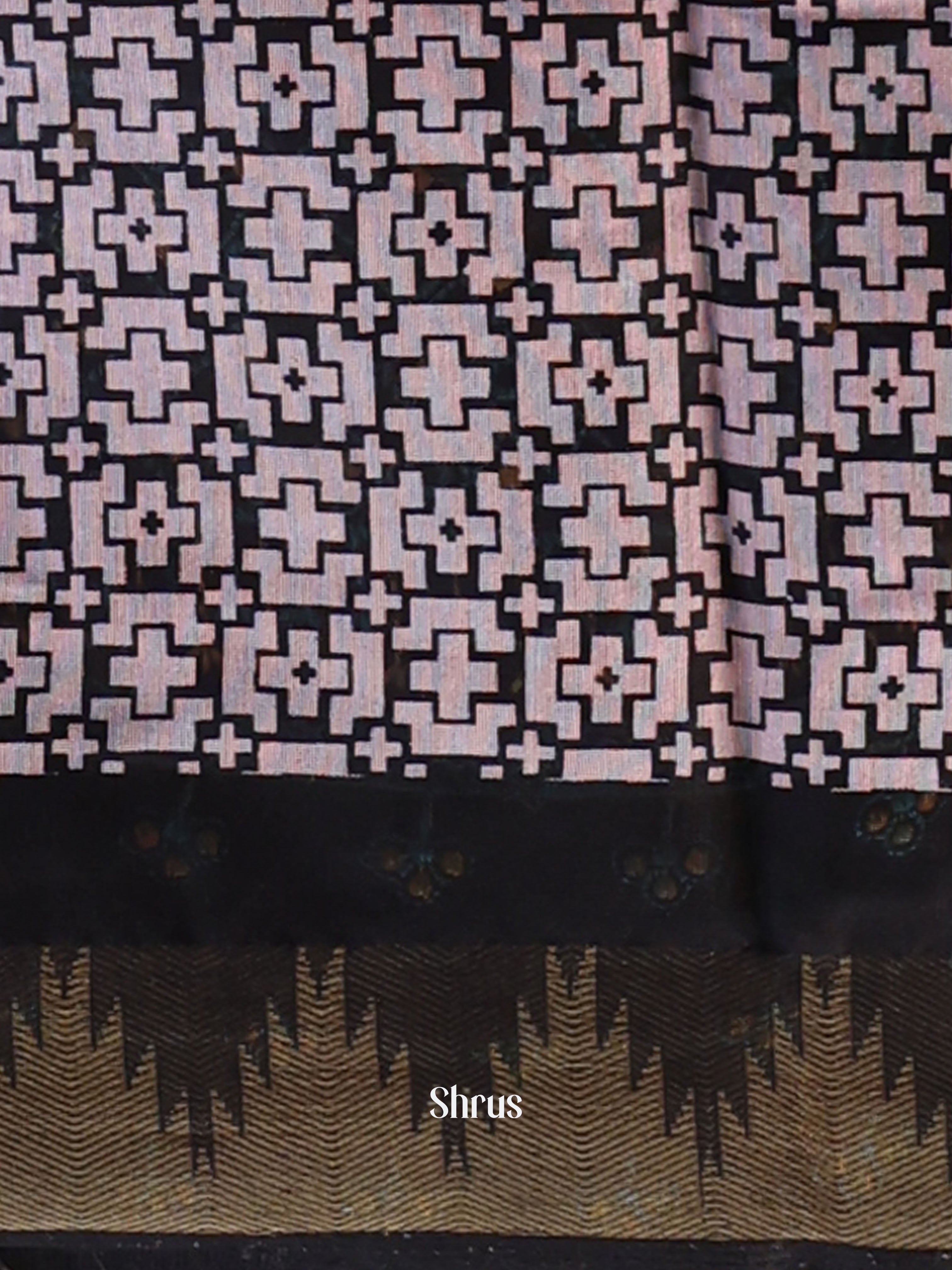 Pink & Black - Art Modal Saree - Shop on Shrus.com