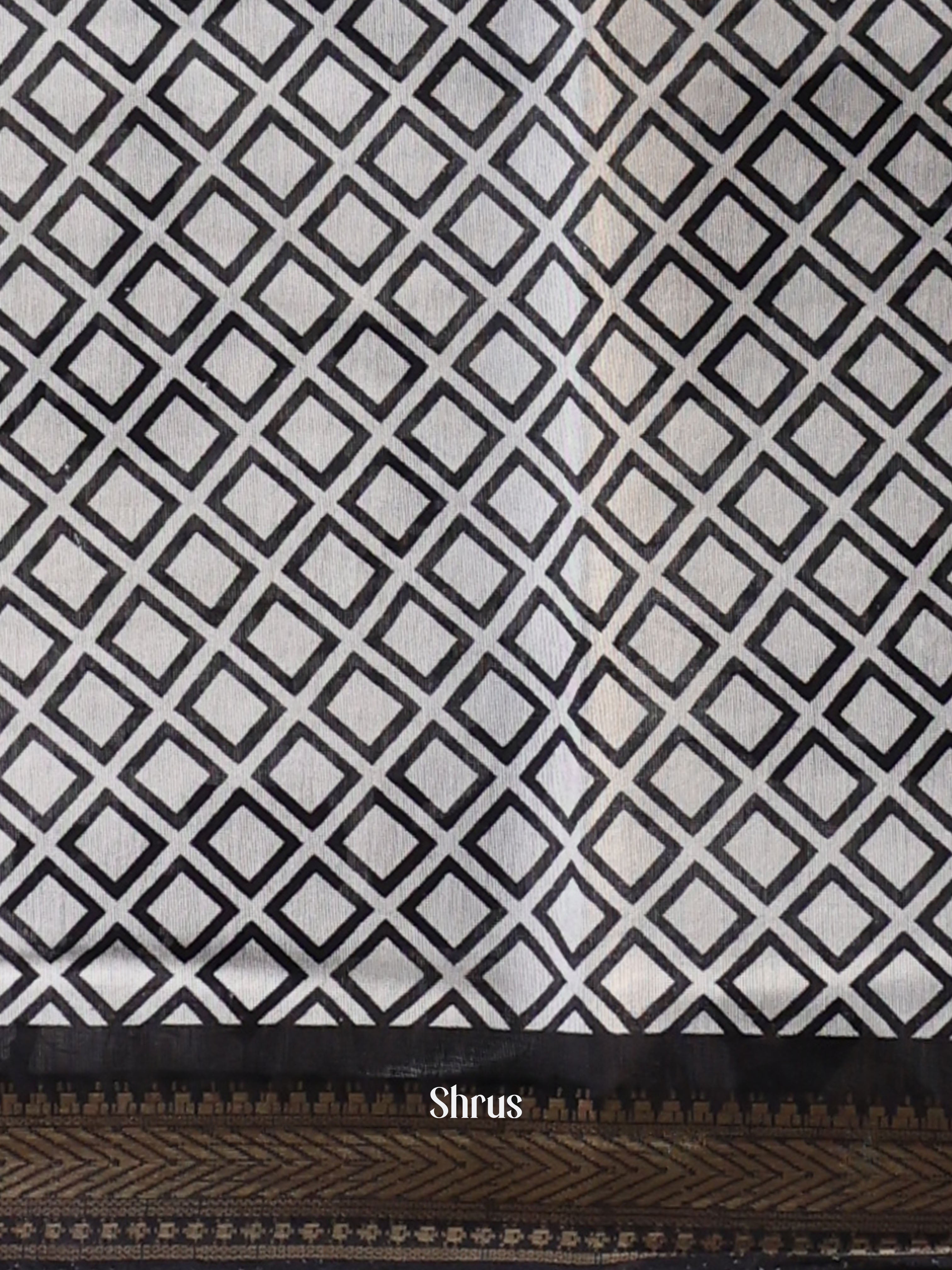 White & Black- Art Modal Saree - Shop on Shrus.com