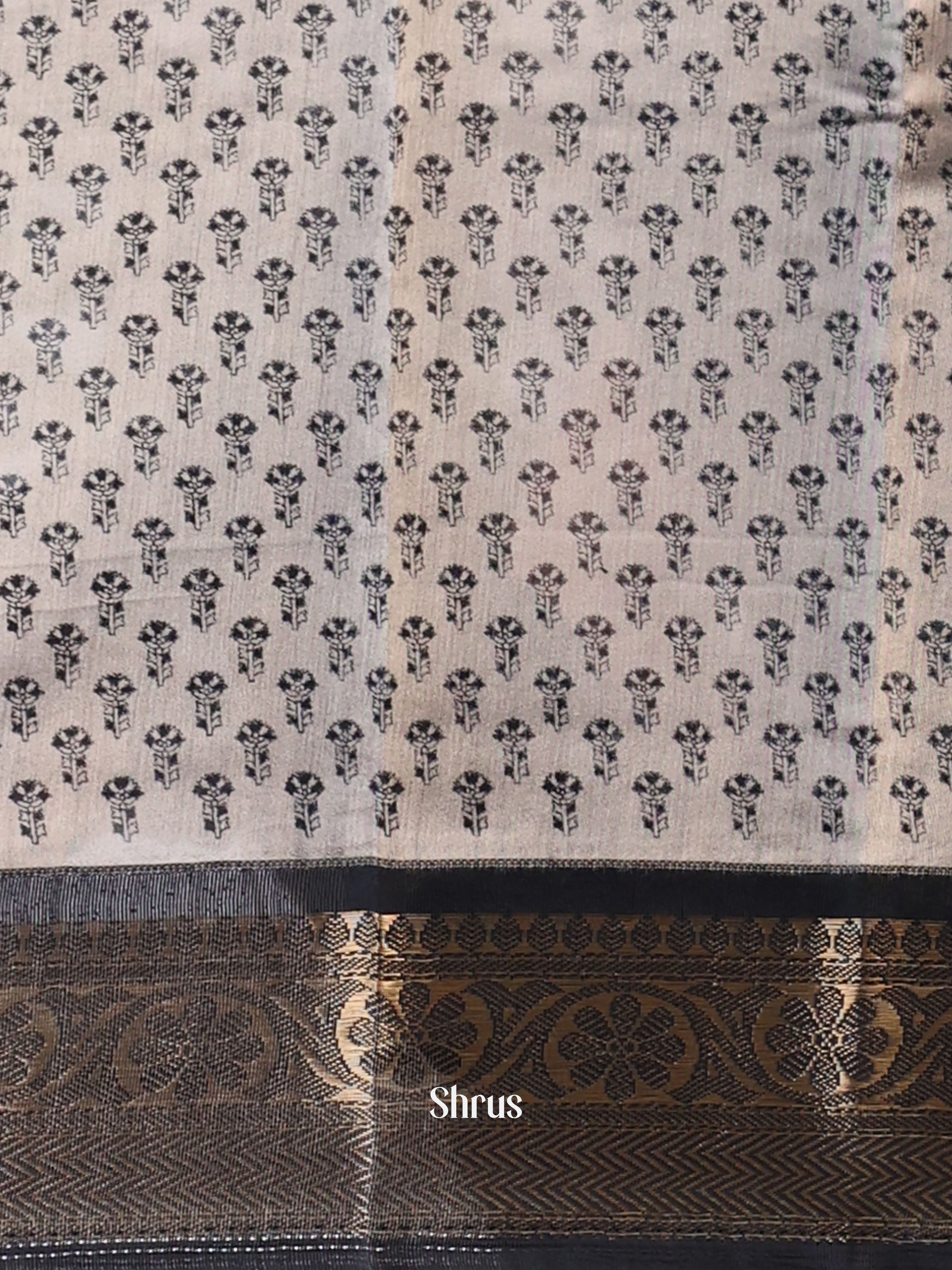 Grey & Black - Art Modal Saree - Shop on Shrus.com