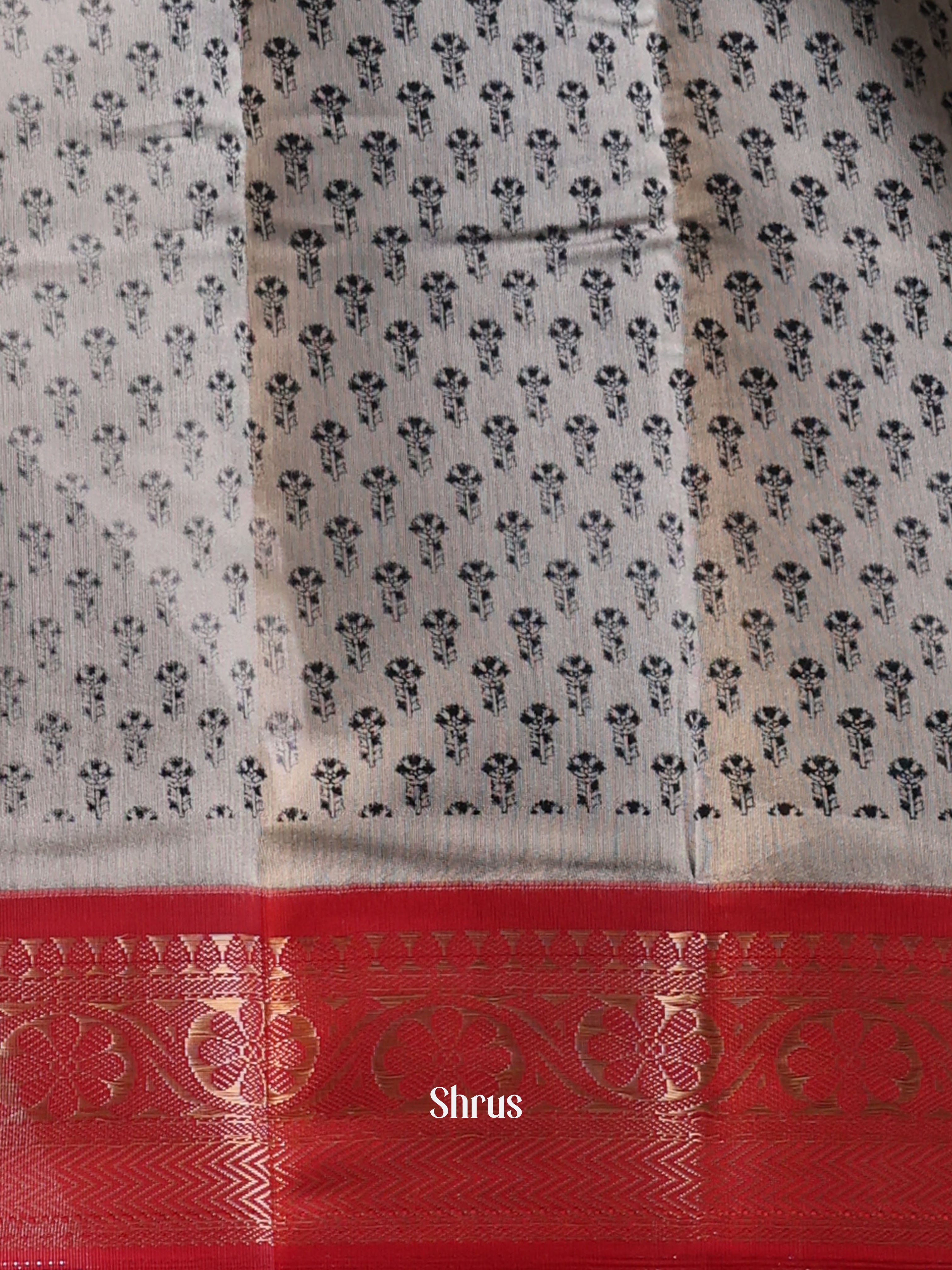 Grey & Red - Art Modal Saree - Shop on Shrus.com