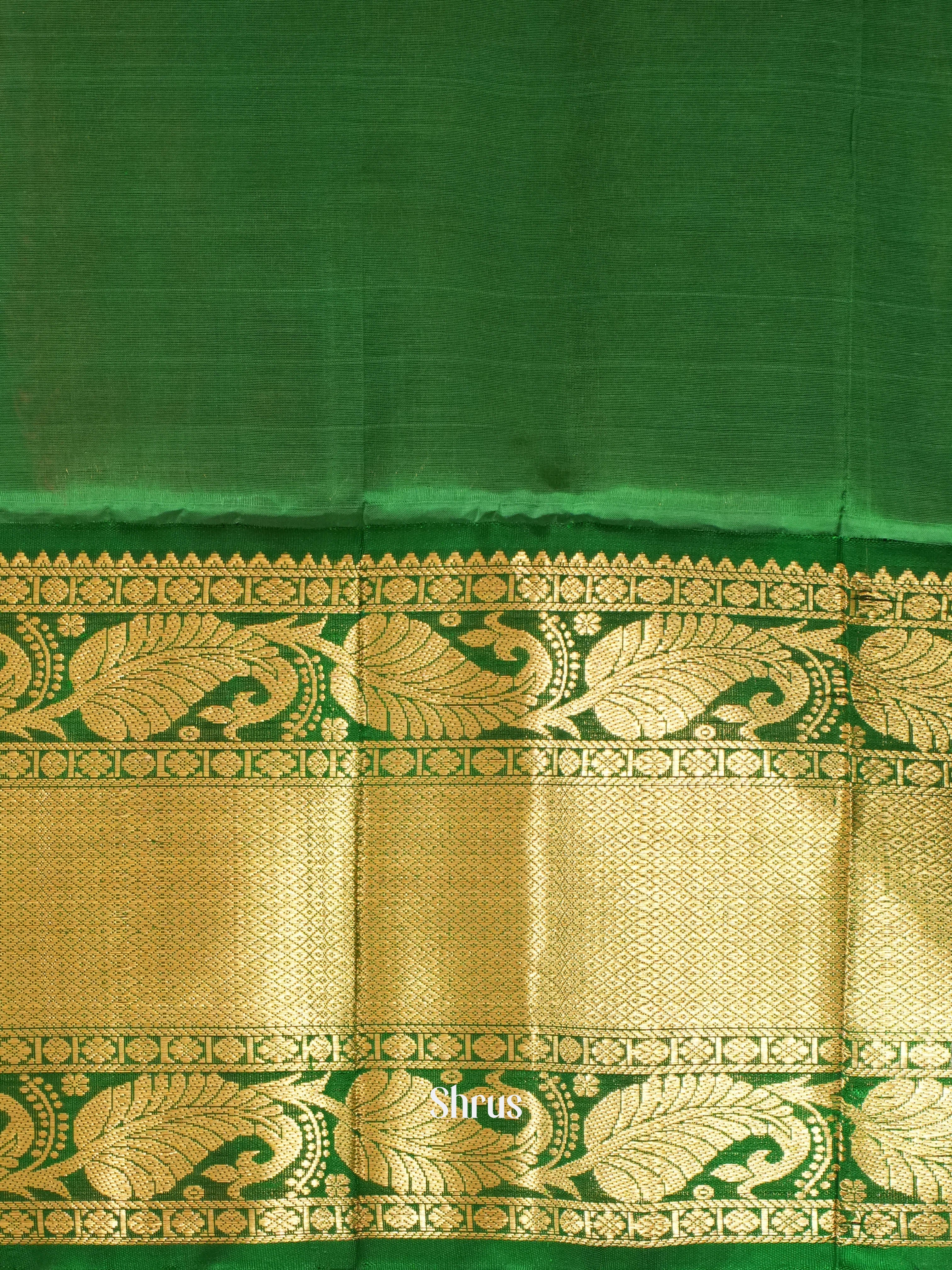 Yellow & Green - Silk Cotton Saree - Shop on Shrus.com