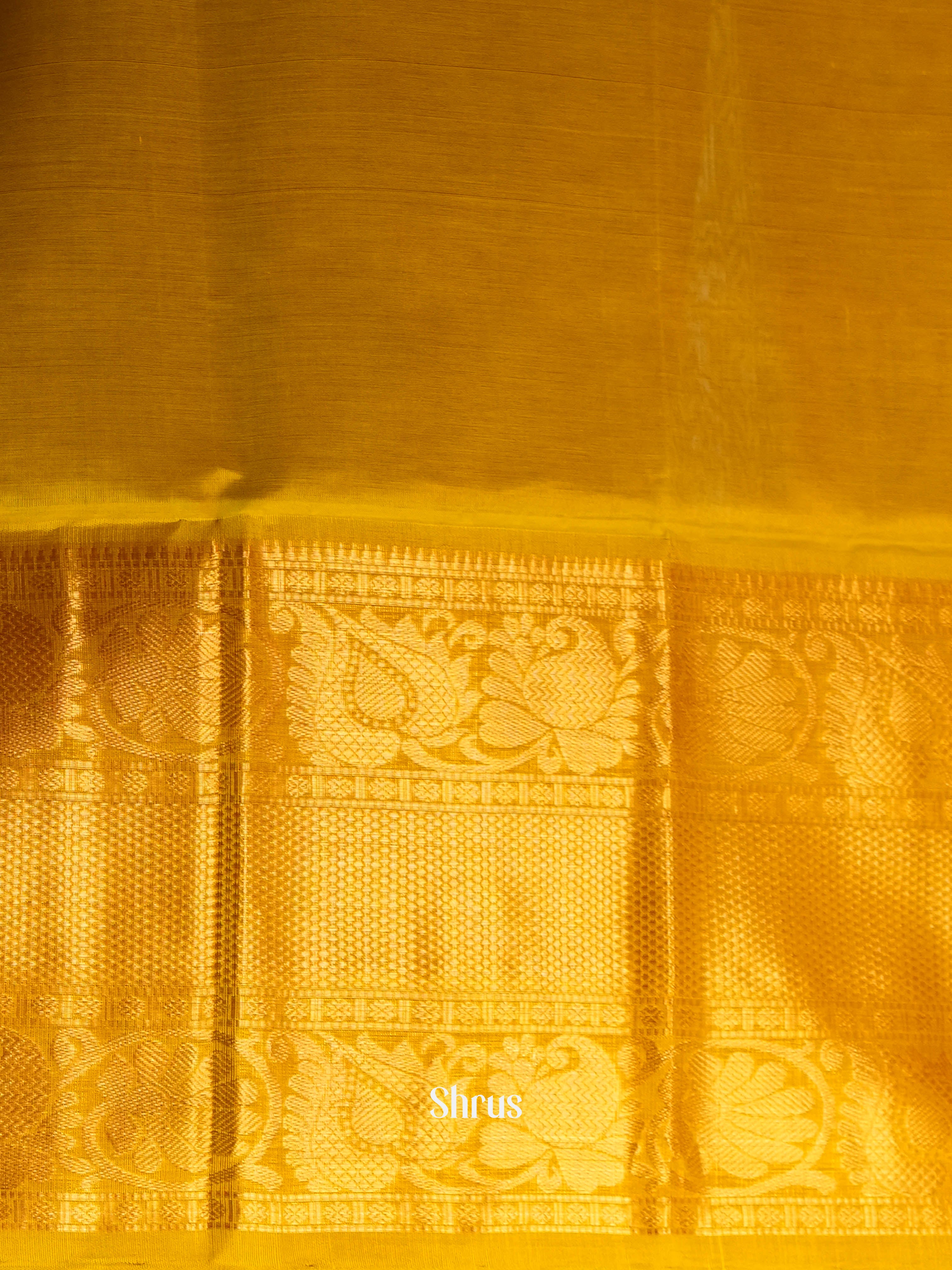 Violet & Lime Green -Silk Cotton Saree - Shop on Shrus.com