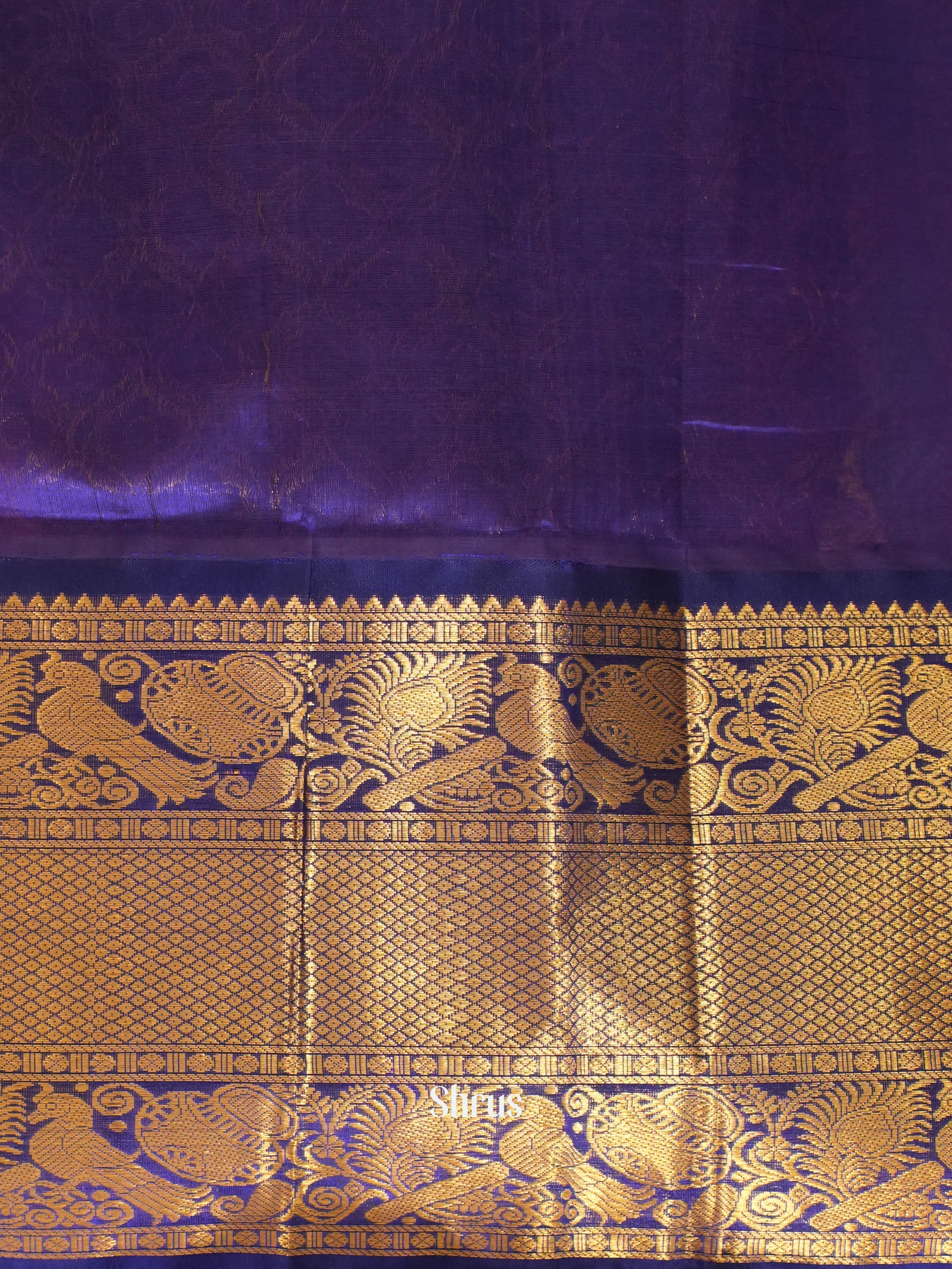 Teal & Blue - Silk Cotton Saree - Shop on Shrus.com