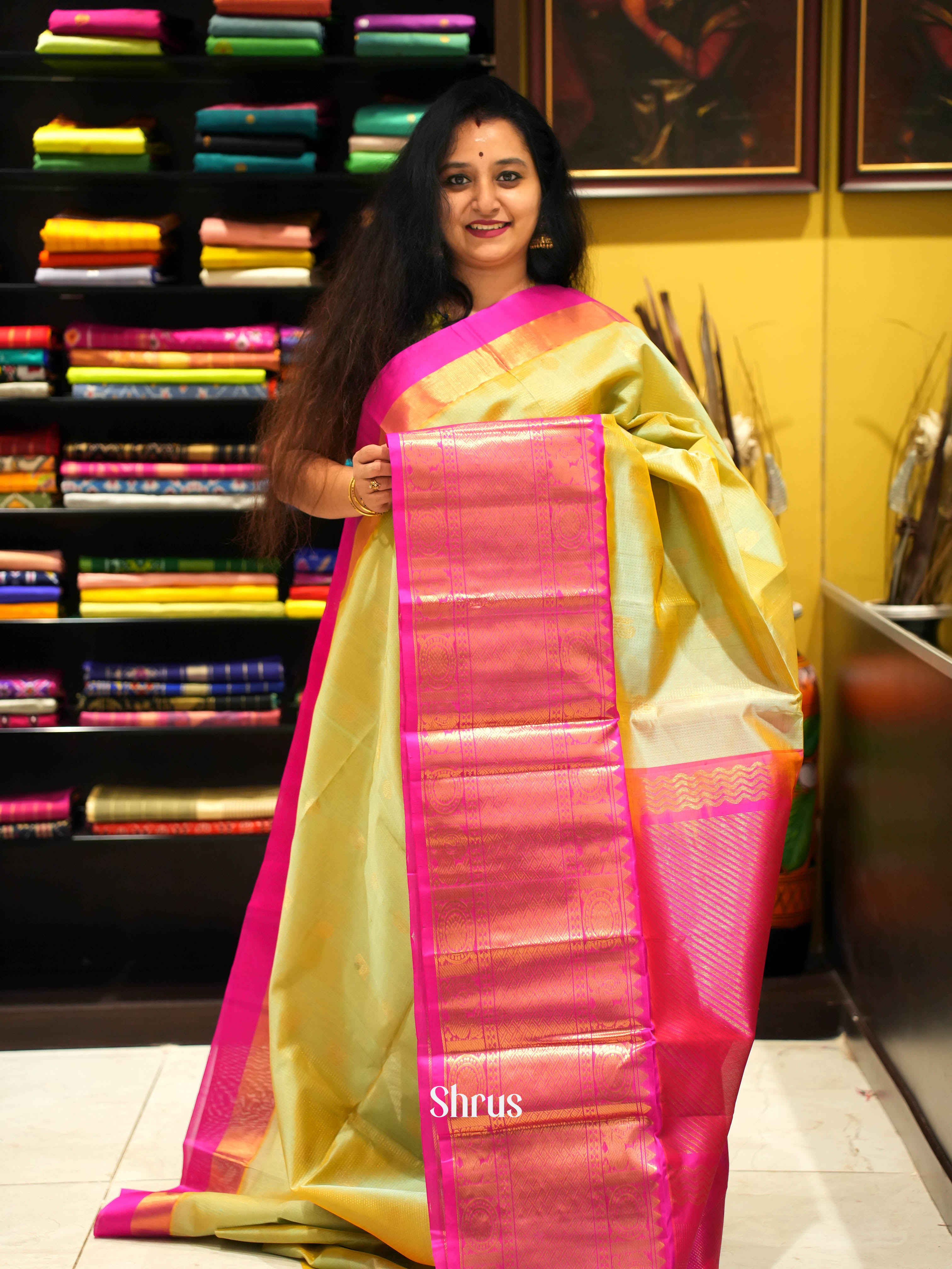 CIS23123 - Silk Cotton Saree - Shop on Shrus.com