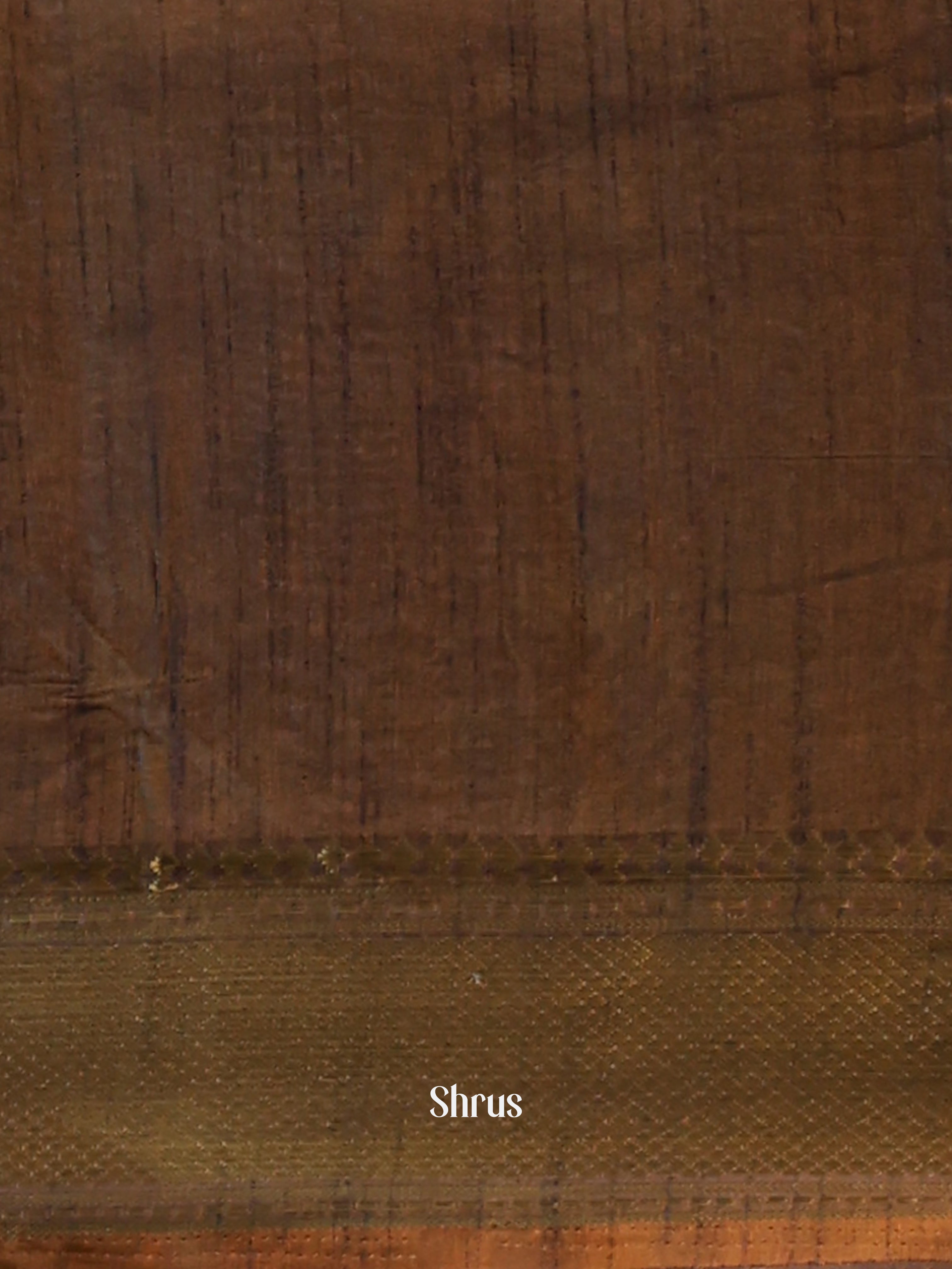 Brown & Green - Semi Patola Saree - Shop on Shrus.com