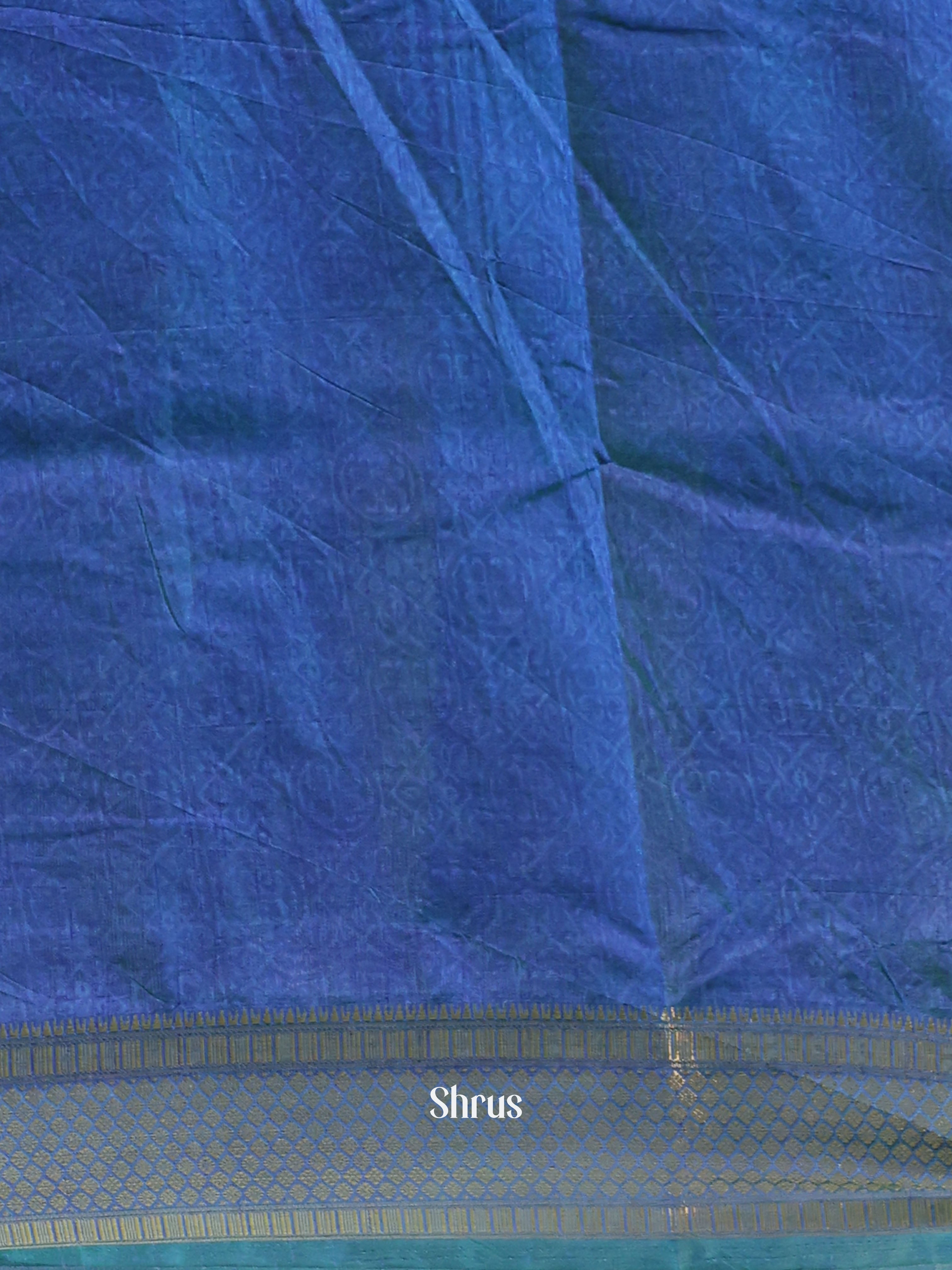 Green & Blue - Semi Patola Saree - Shop on Shrus.com