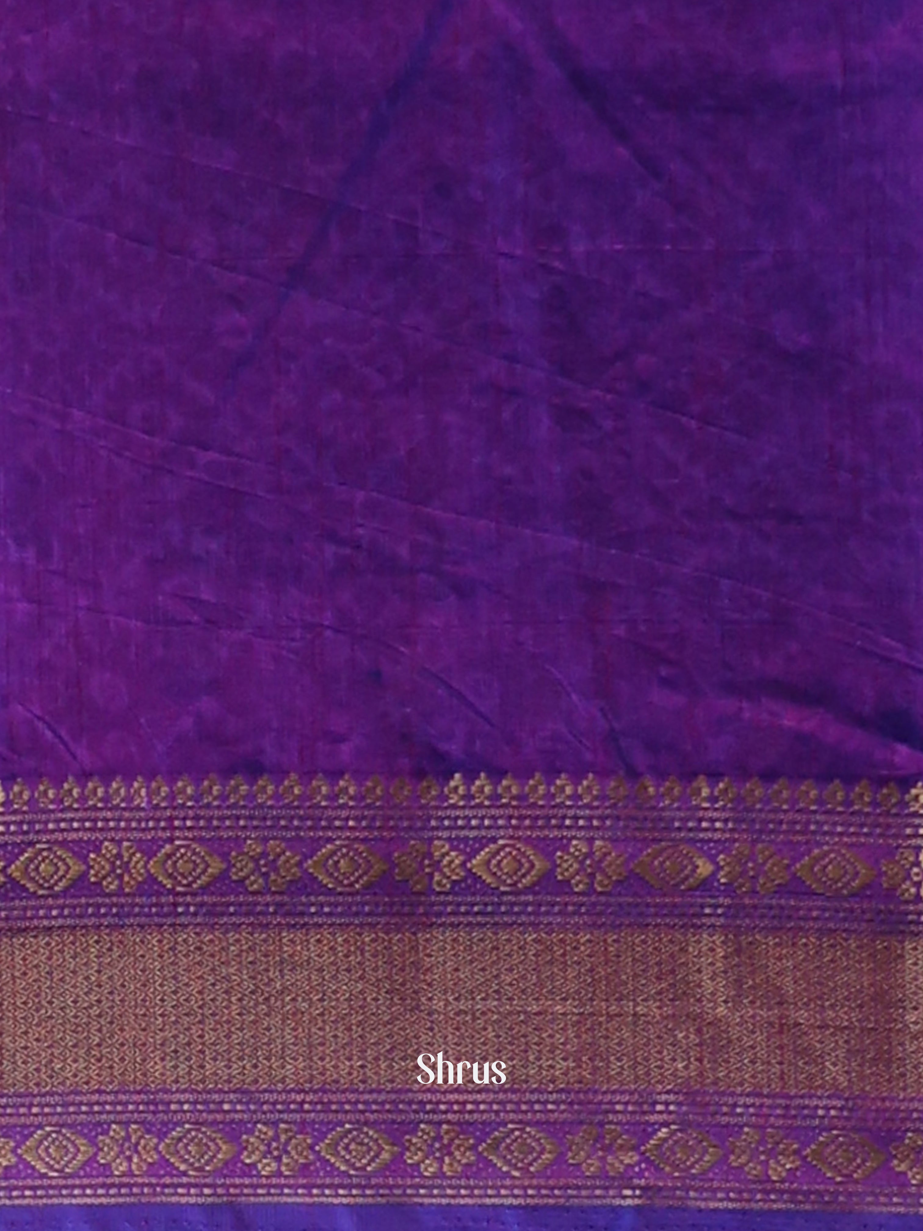 Blue & Purple- Semi Patola Saree - Shop on Shrus.com