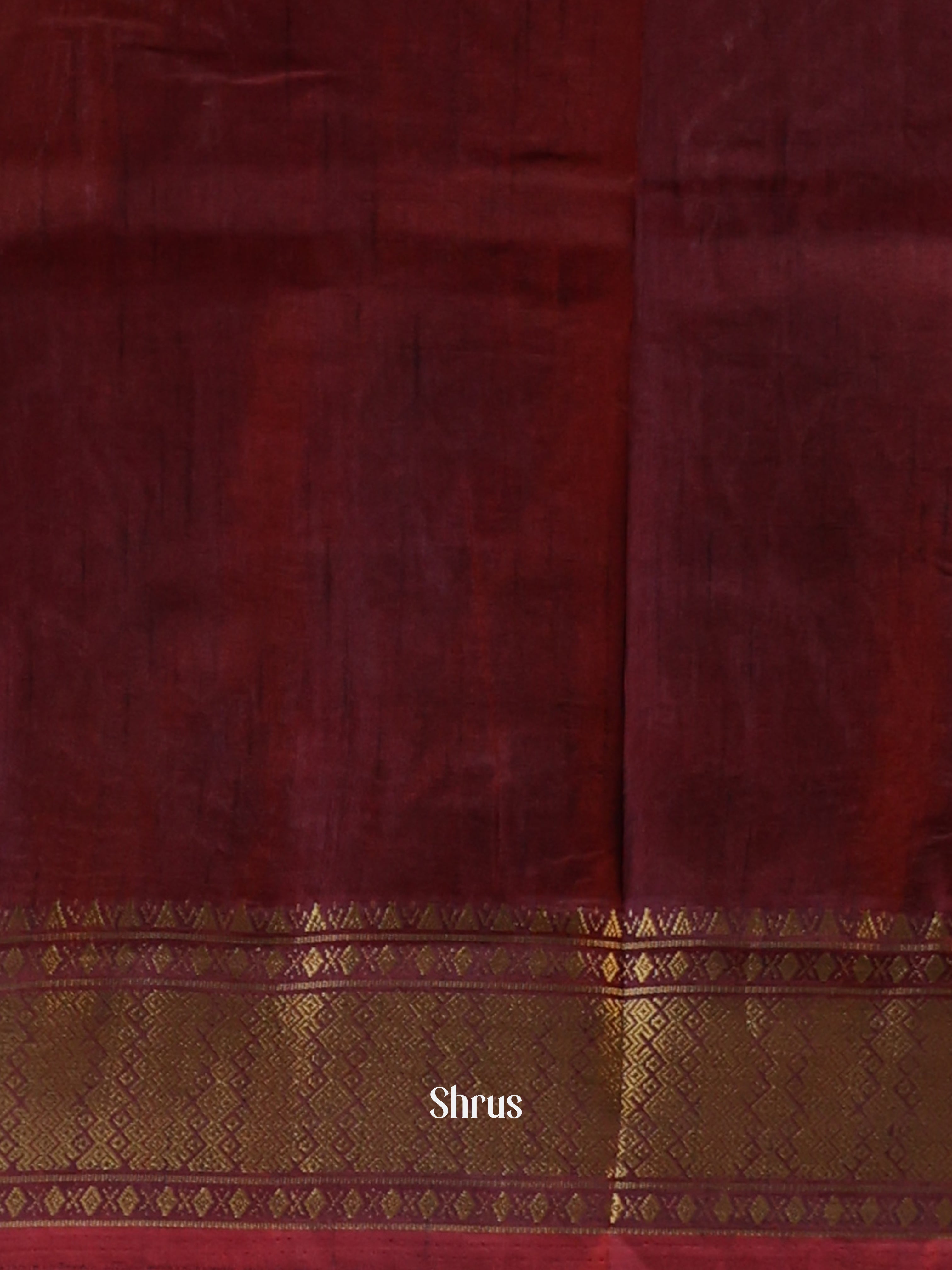 Red & Brown- Semi Patola Saree - Shop on Shrus.com