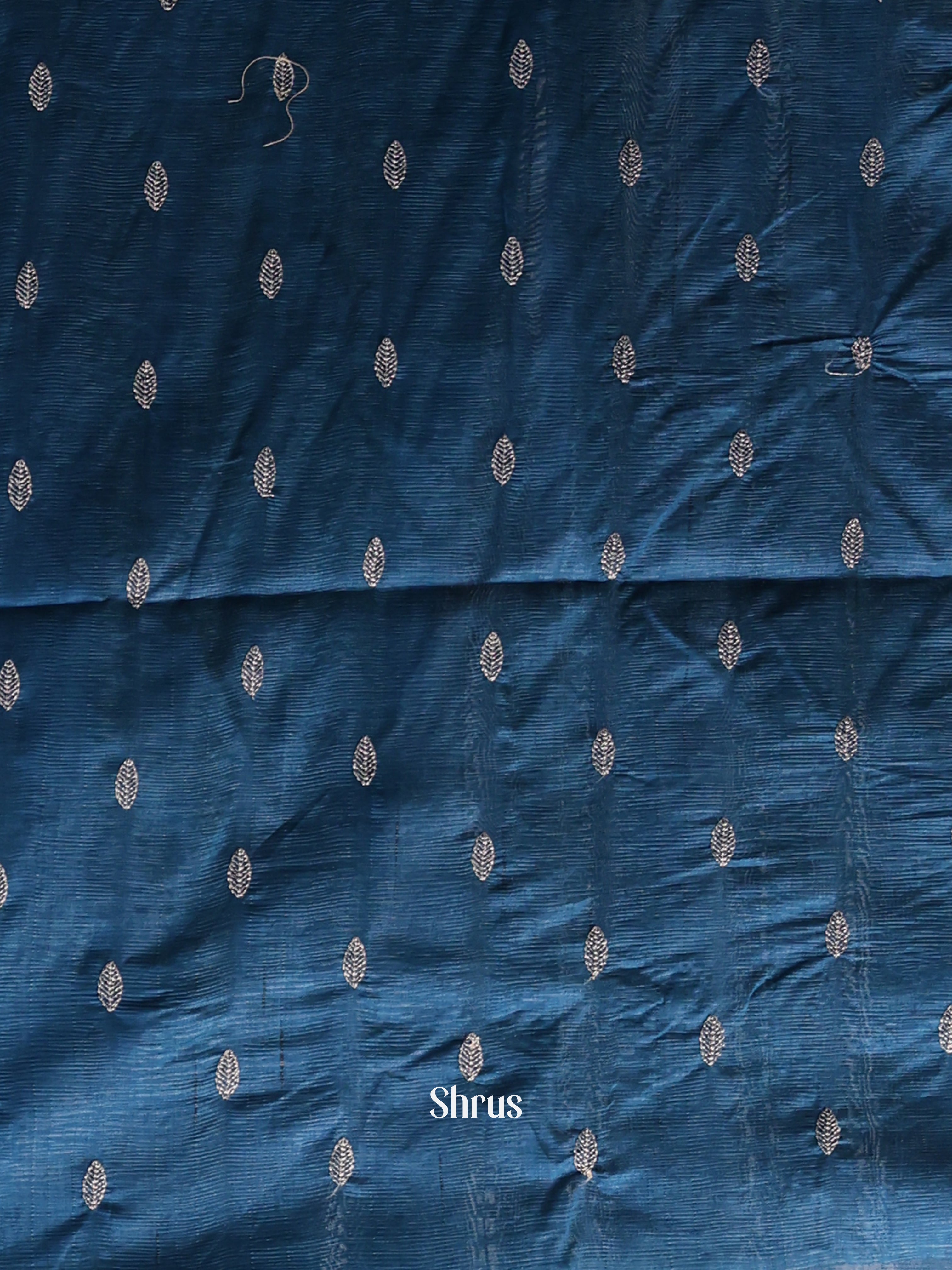 Blue - Semi Rawsilk Saree - Shop on Shrus.com