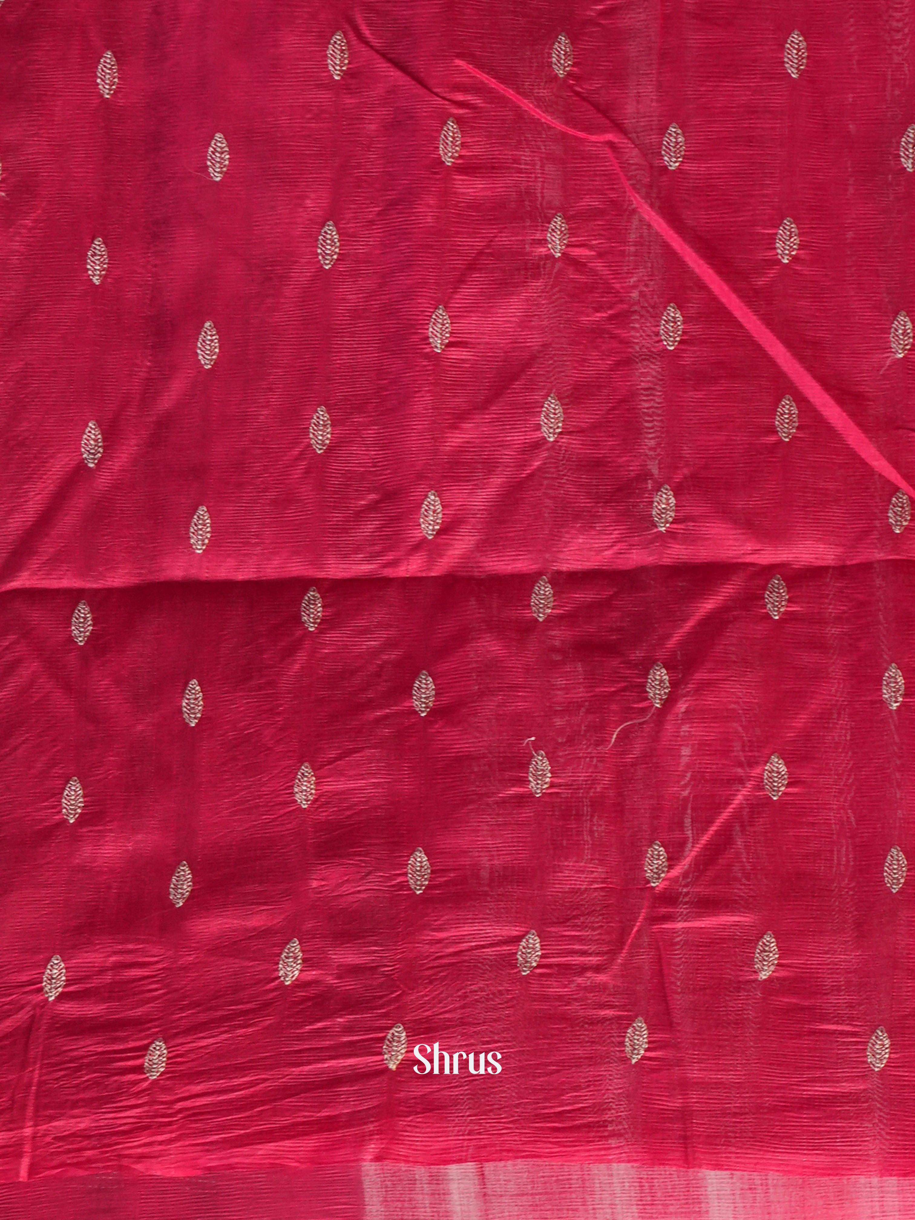 Red - Semi Rawsilk Saree - Shop on Shrus.com