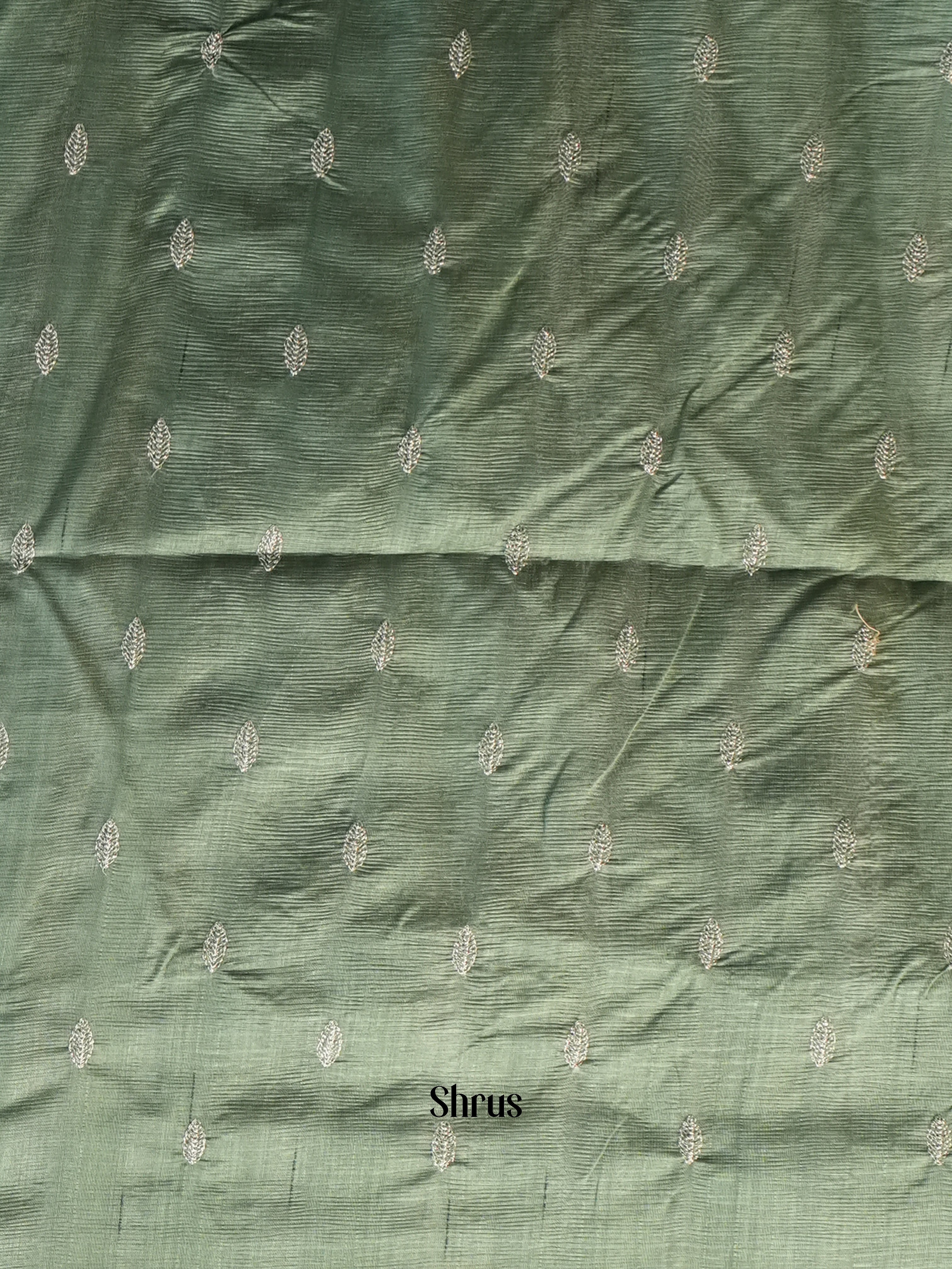 Green - Semi Rawsilk Saree - Shop on Shrus.com