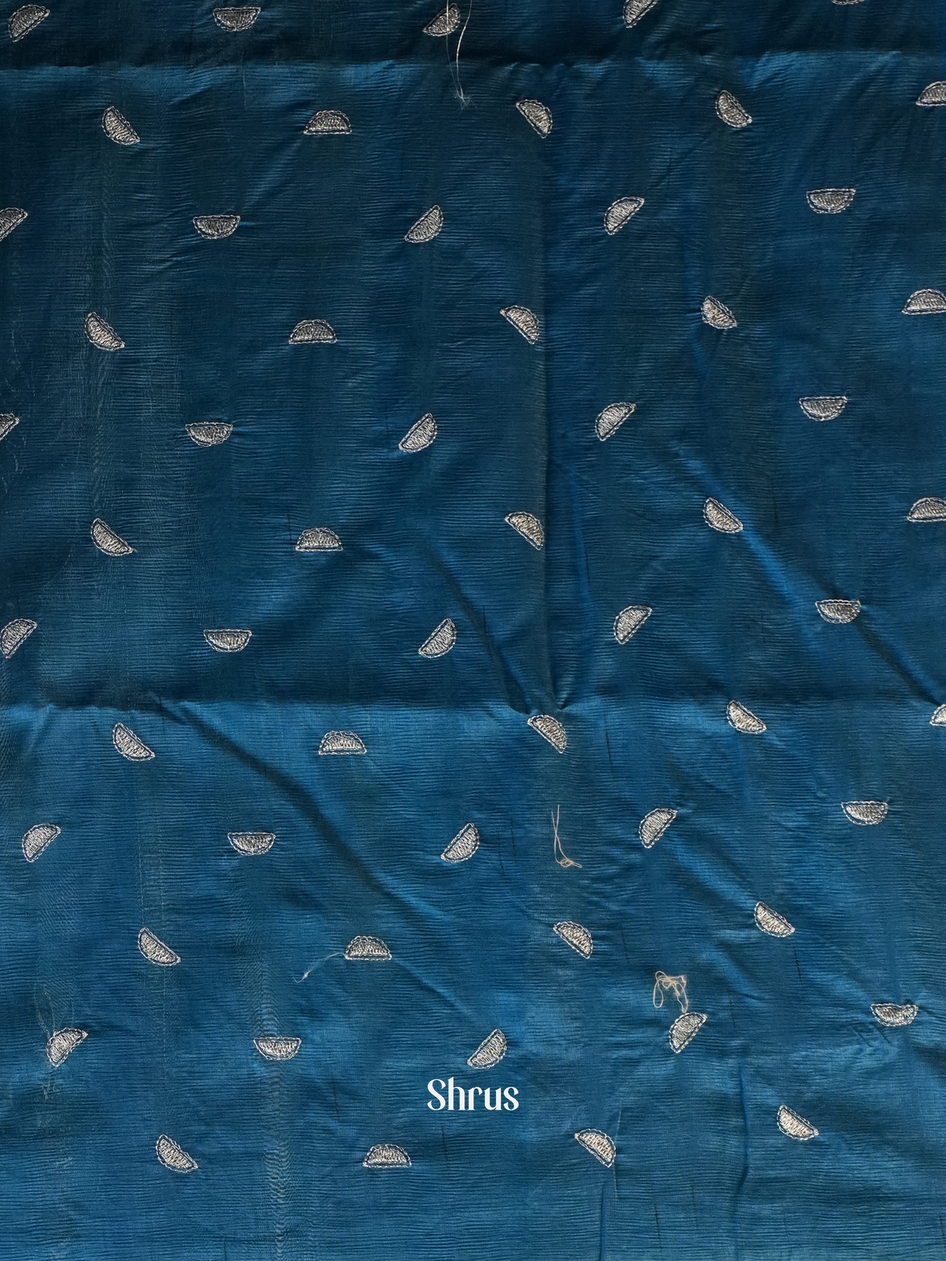 Blue - Semi Rawsilk Saree - Shop on Shrus.com