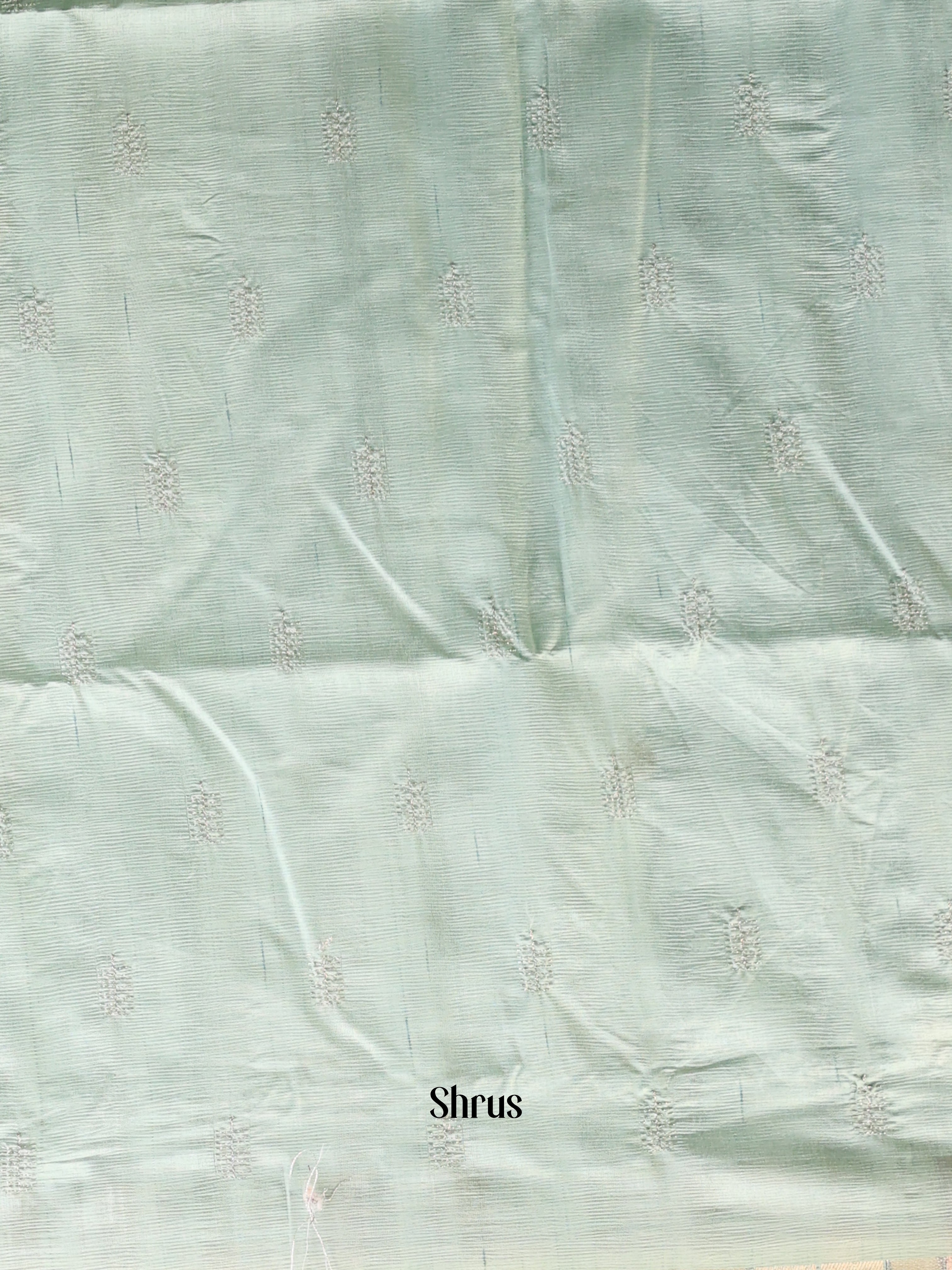 Pastel Green - Semi Rawsilk Saree - Shop on Shrus.com