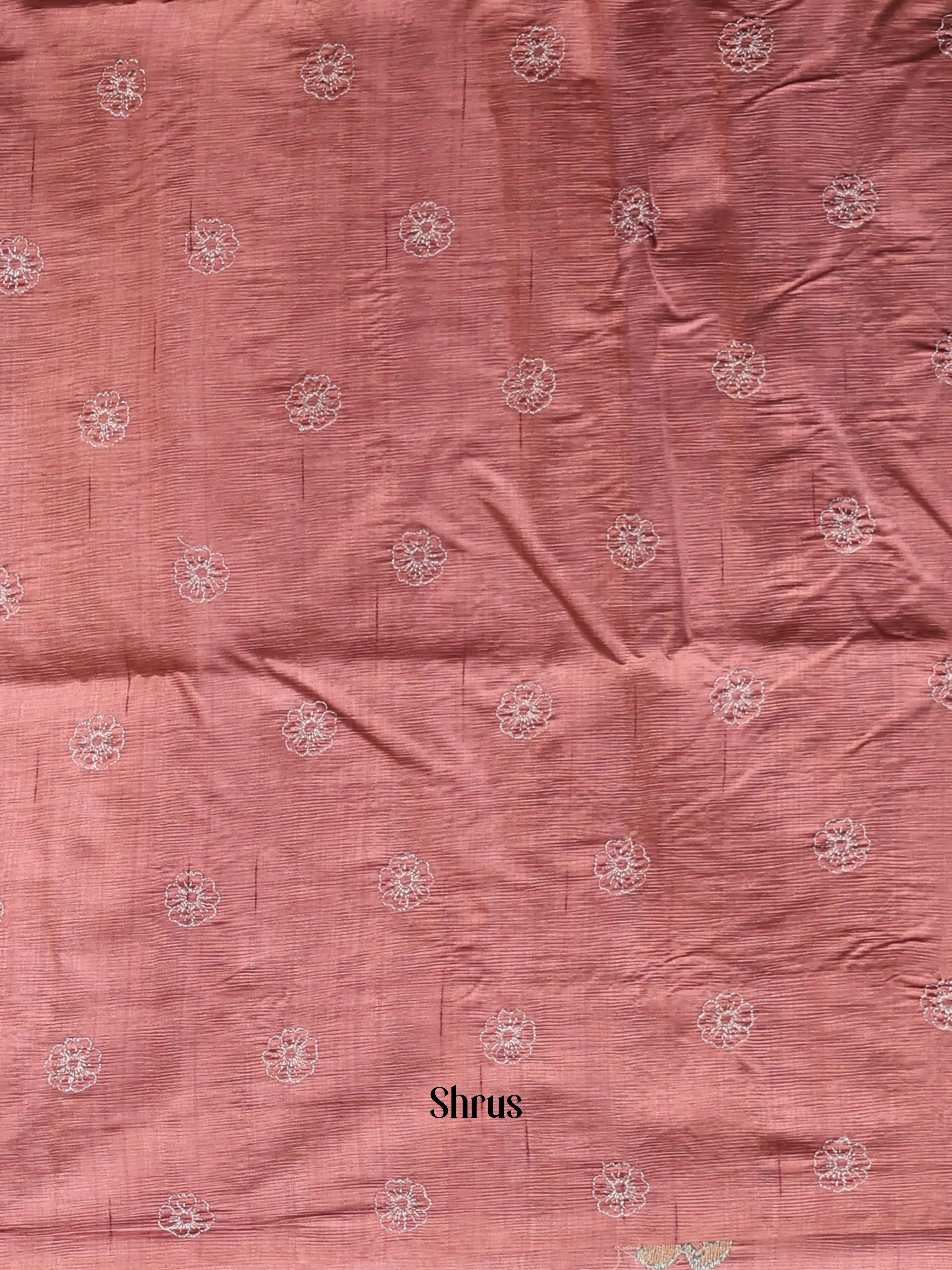 Brown- Semi Rawsilk Saree - Shop on Shrus.com