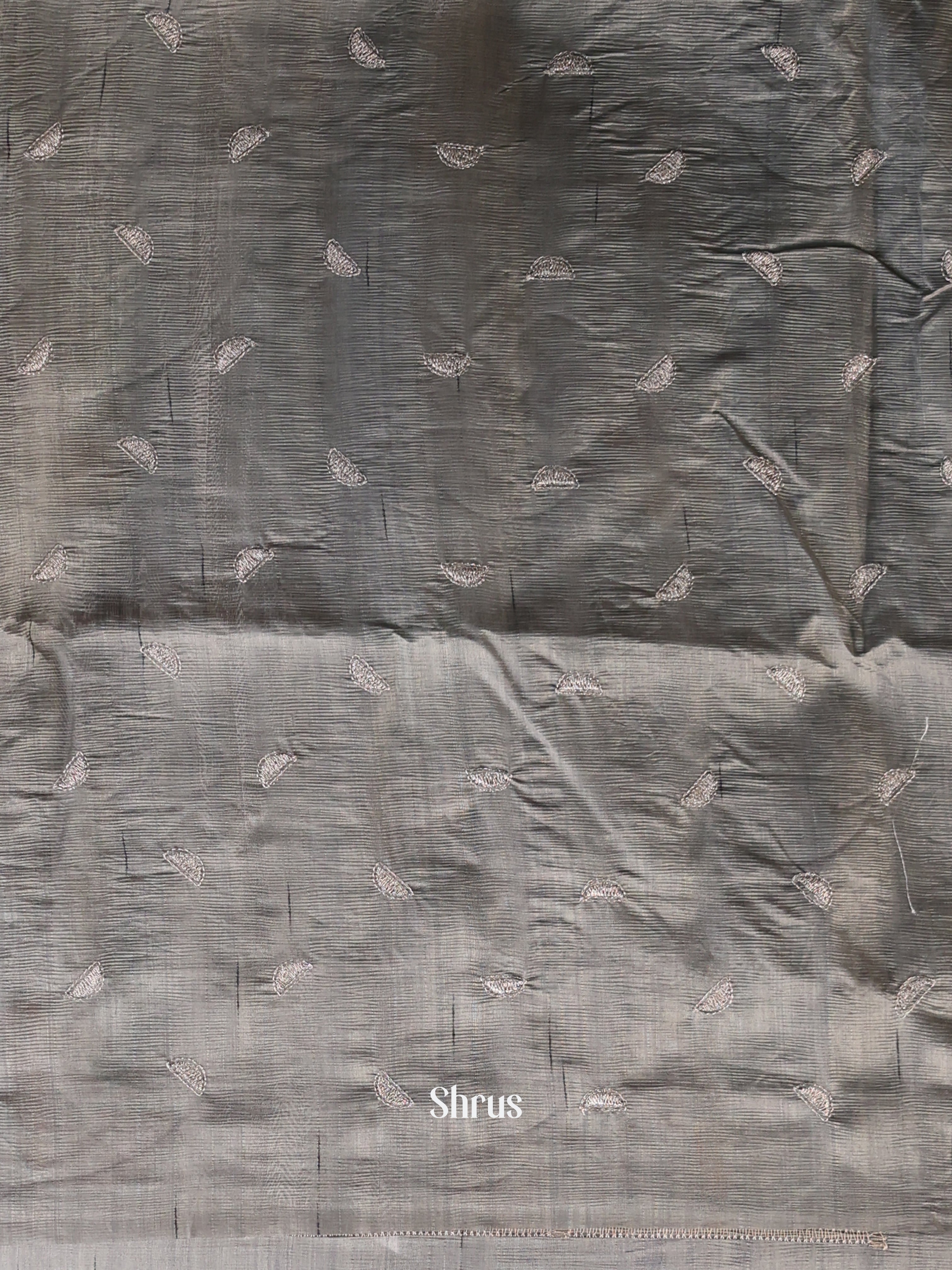 Grey - Semi Rawsilk Saree - Shop on Shrus.com