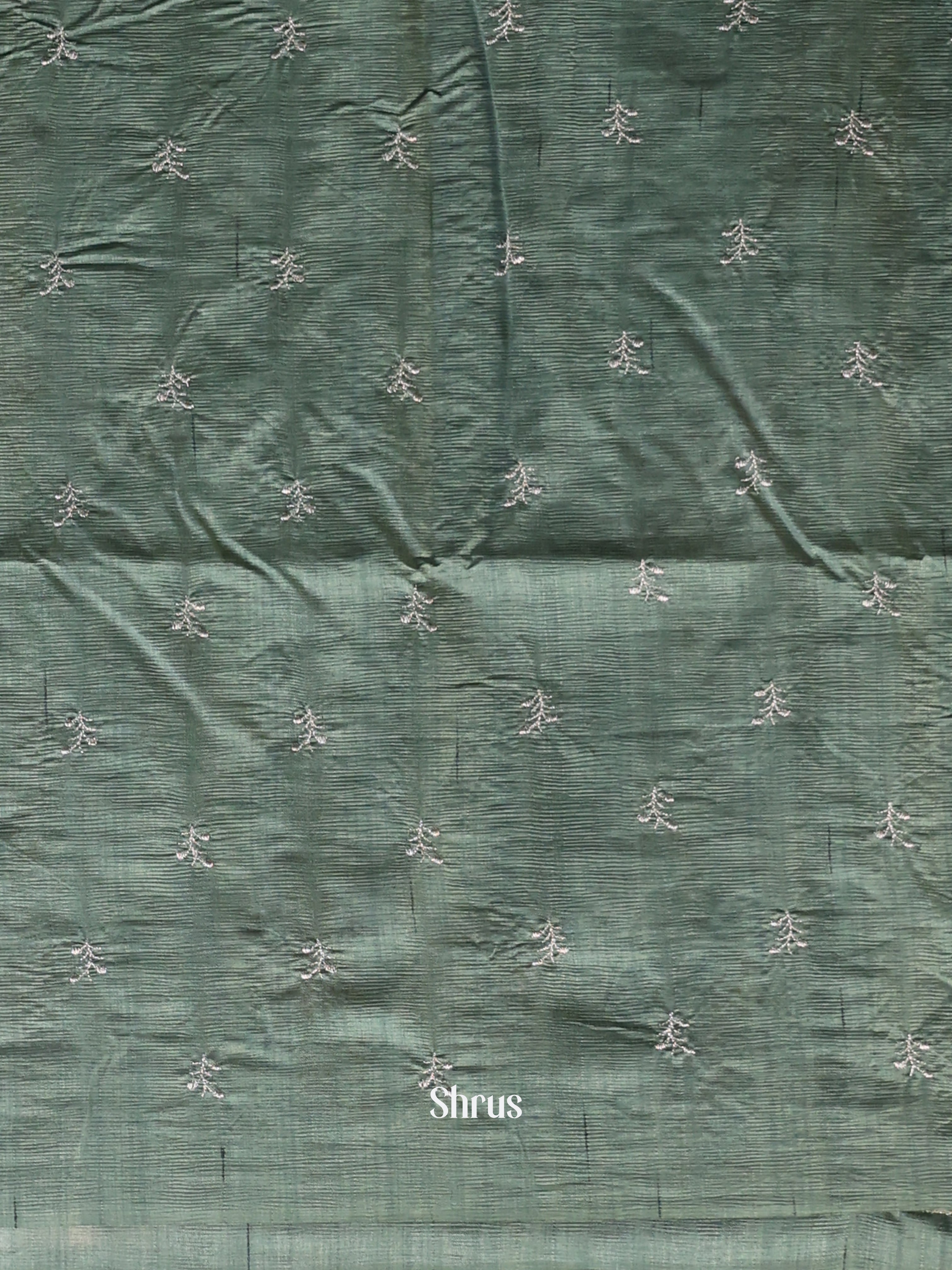 Green - Semi Rawsilk Saree - Shop on Shrus.com