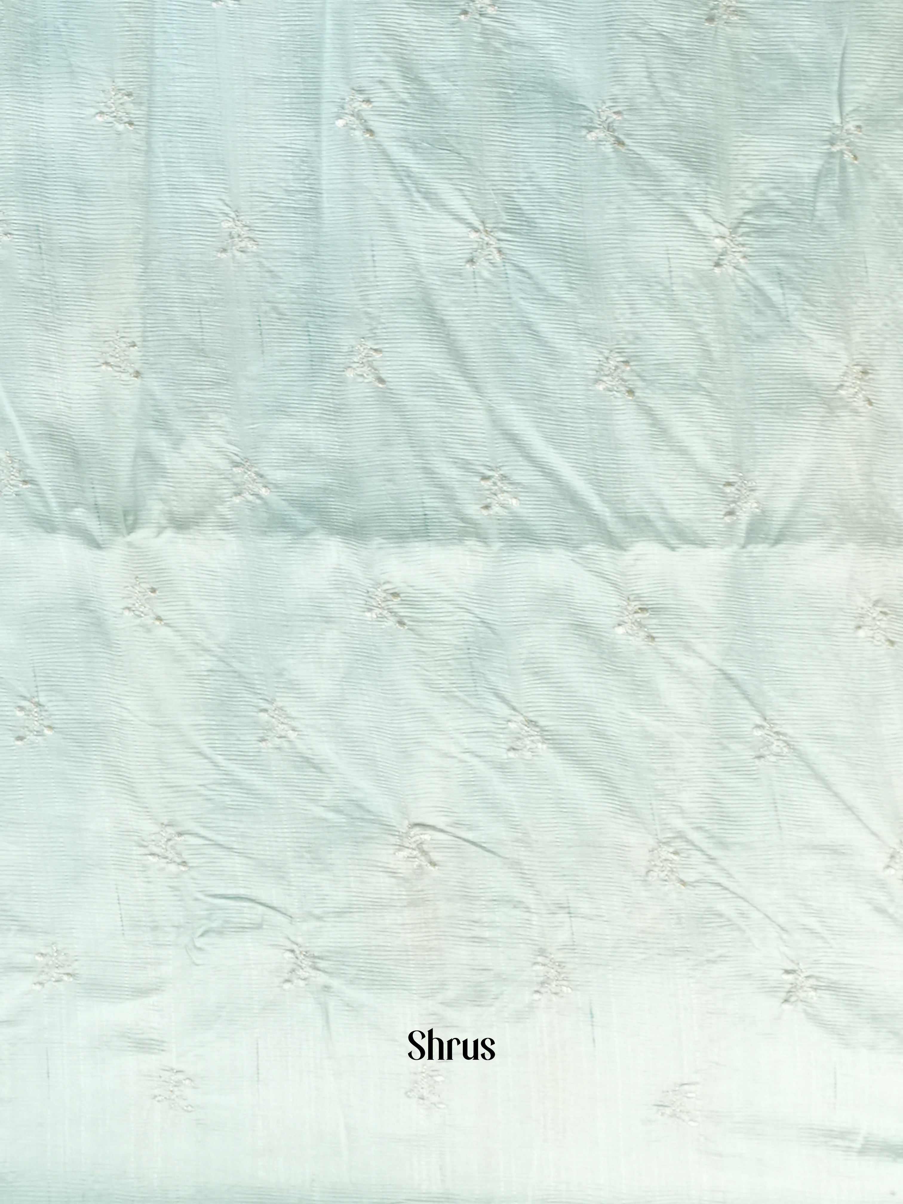 pastel Blue - Semi Rawsilk Saree - Shop on Shrus.com