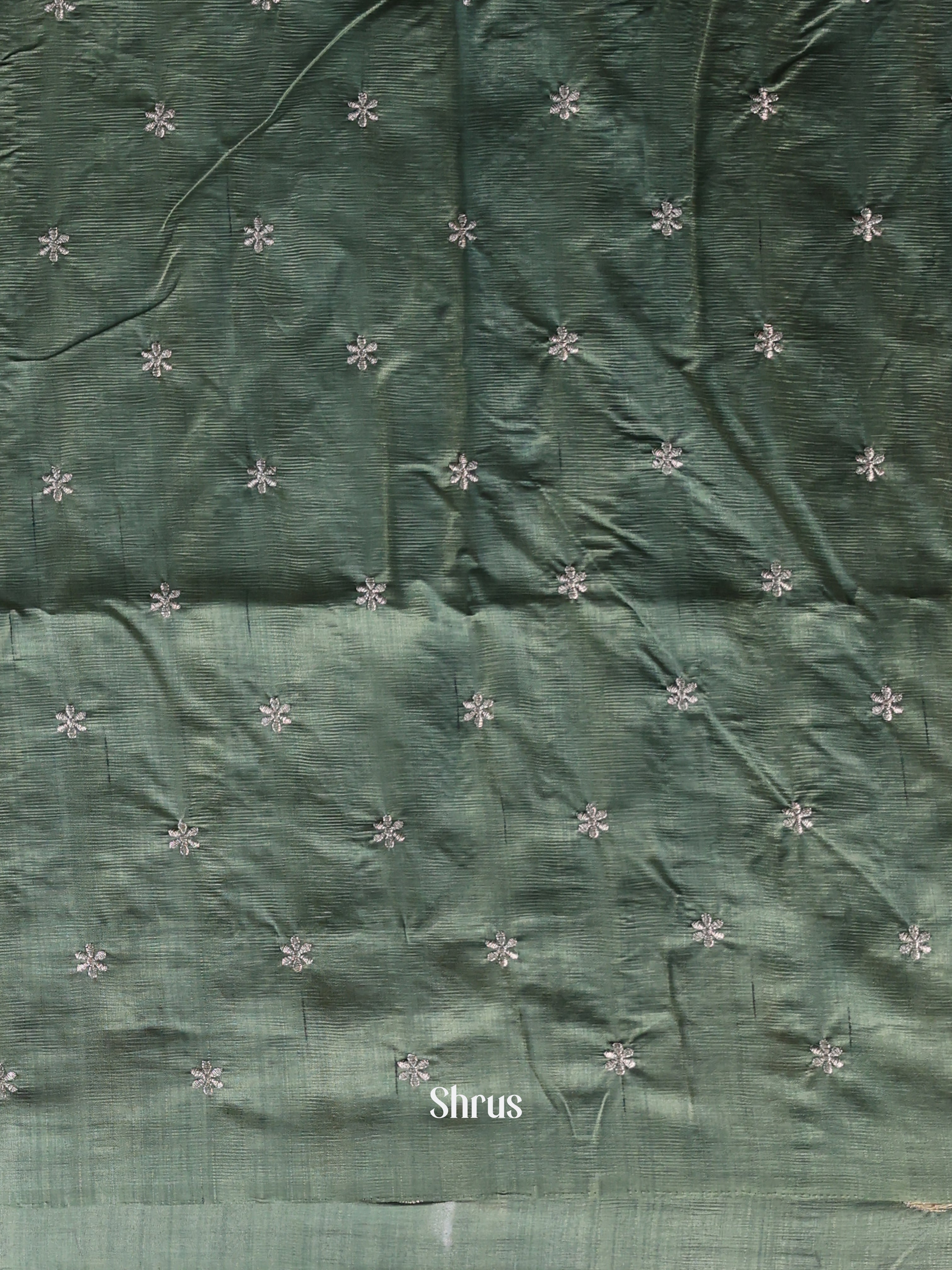 Green - Semi Rawsilk Saree - Shop on Shrus.com
