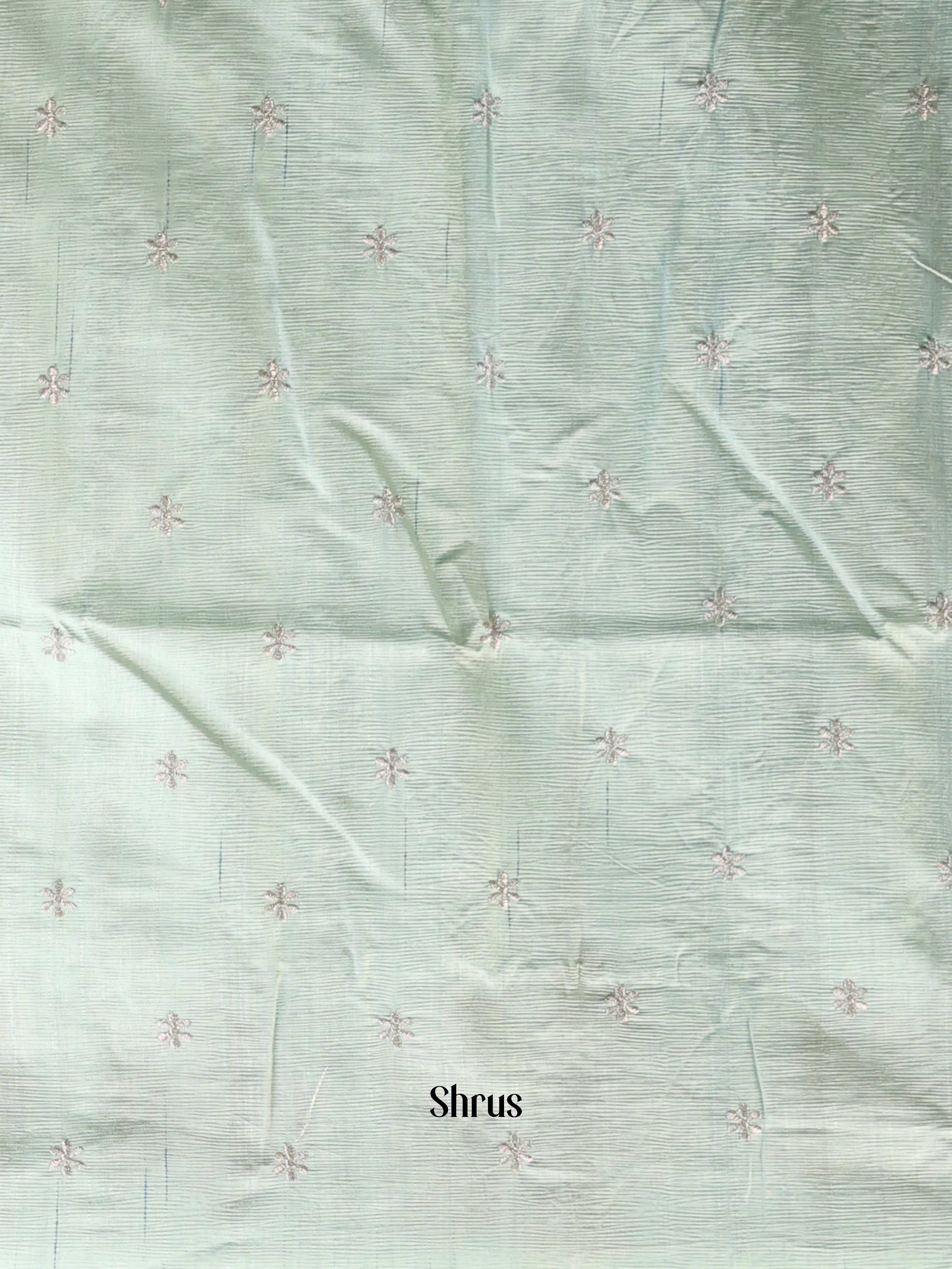 Pastel Green - Semi Rawsilk Saree - Shop on Shrus.com