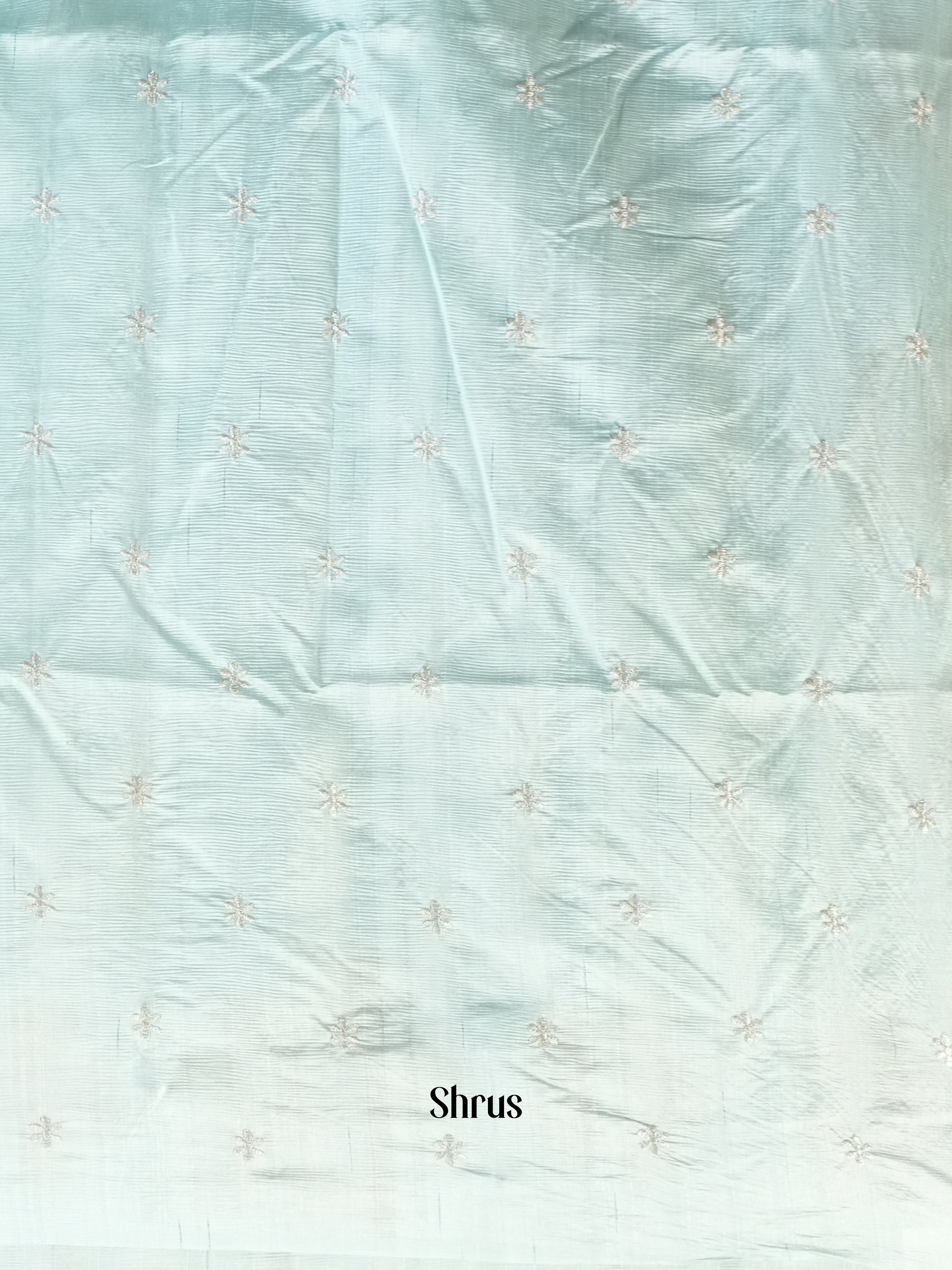 Pastel Blue - Semi Rawsilk Saree - Shop on Shrus.com