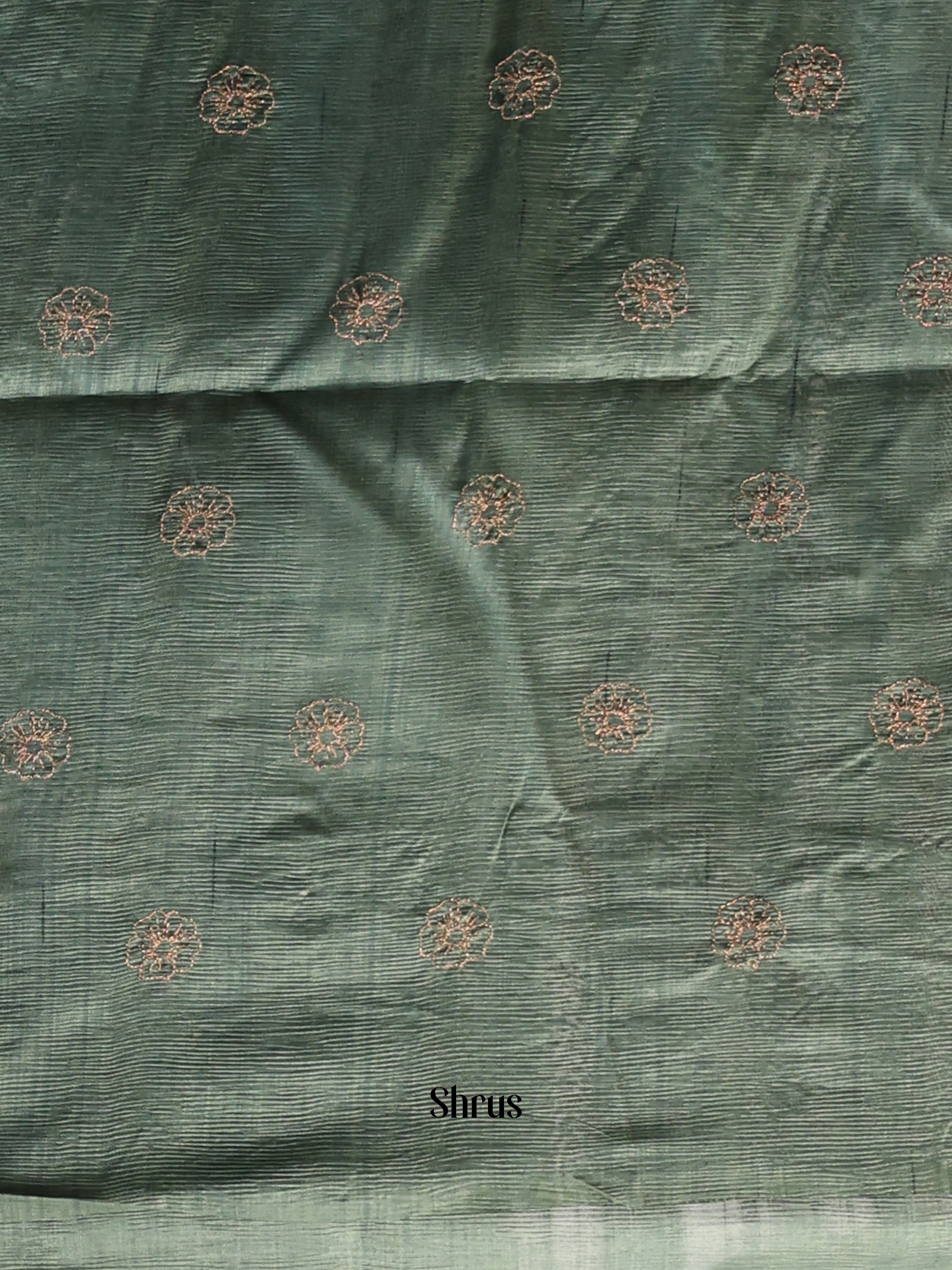 Green - Semi Rawsilk Saree - Shop on Shrus.com