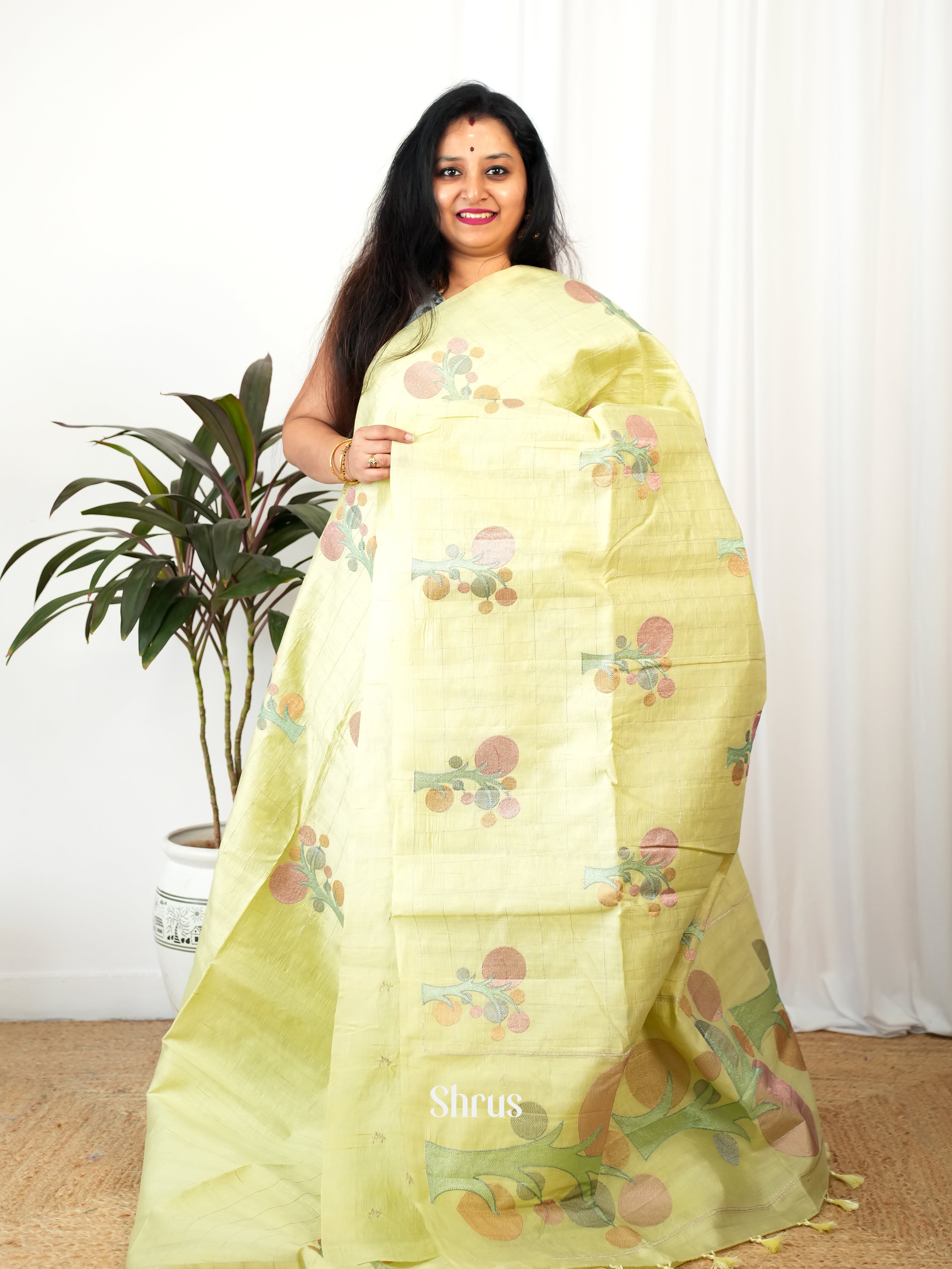 Green - Semi Rawsilk Saree - Shop on Shrus.com