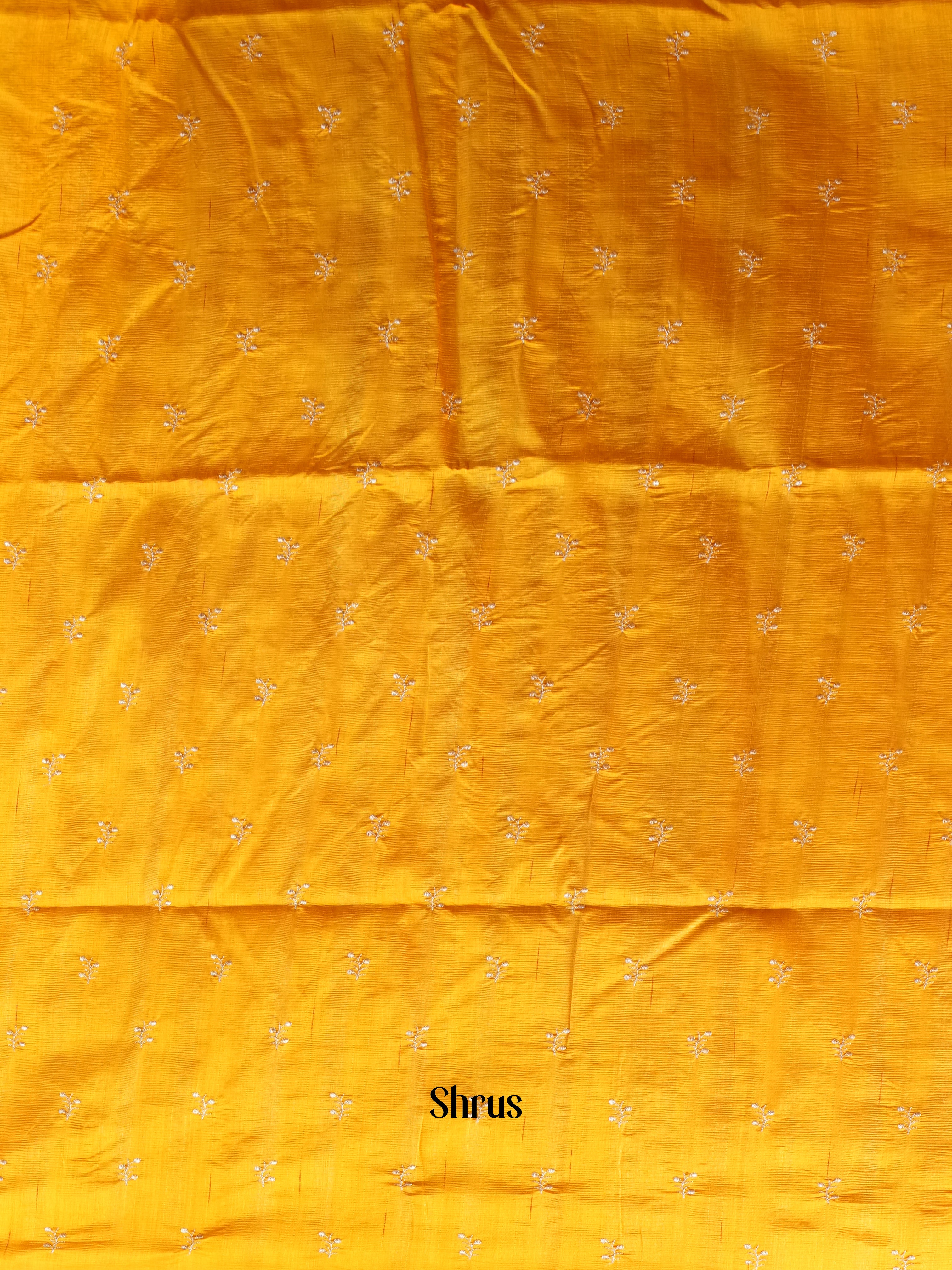 Mustard - Semi Rawsilk Saree - Shop on Shrus.com