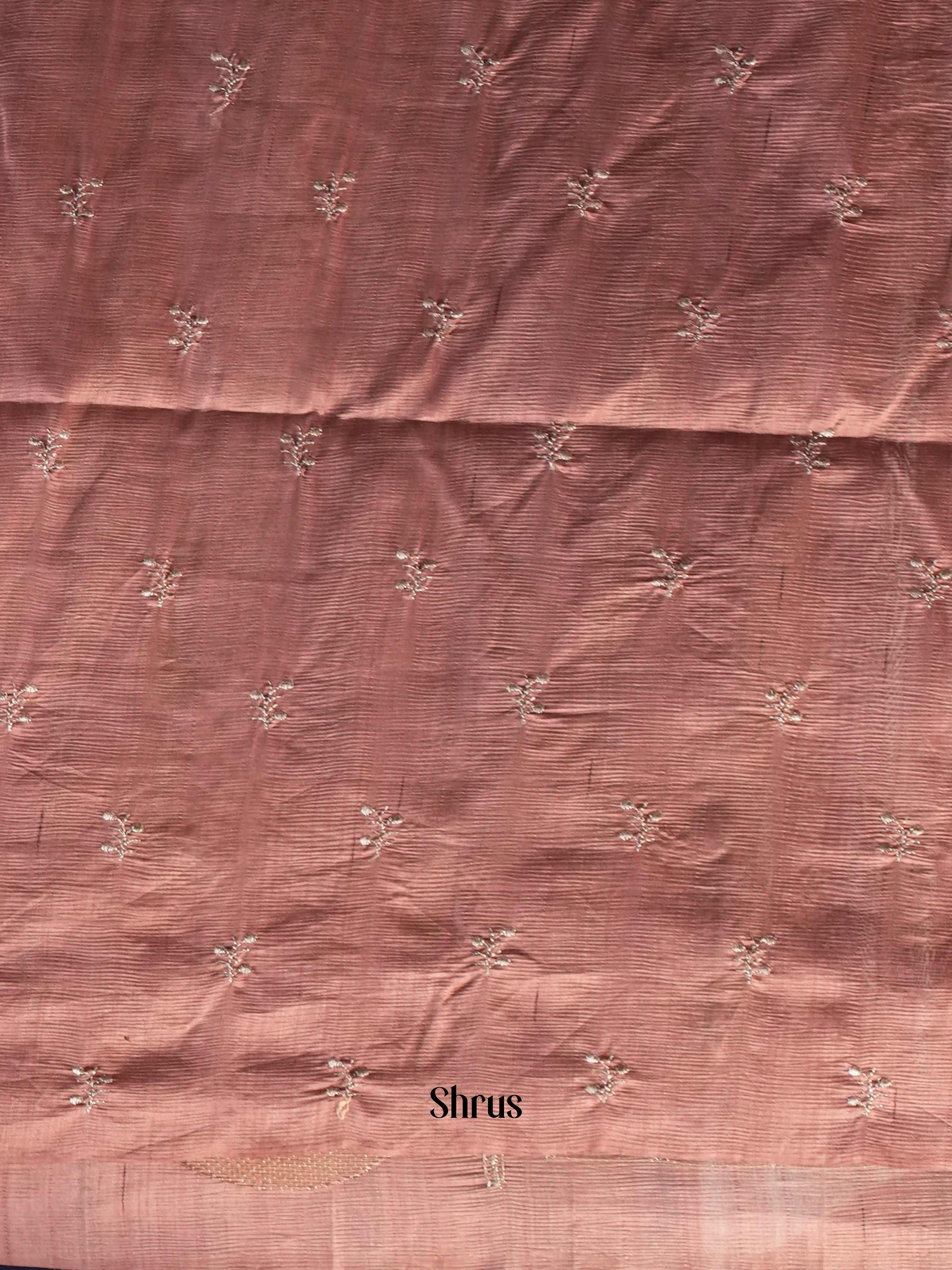 Brown- Semi Rawsilk Saree - Shop on Shrus.com