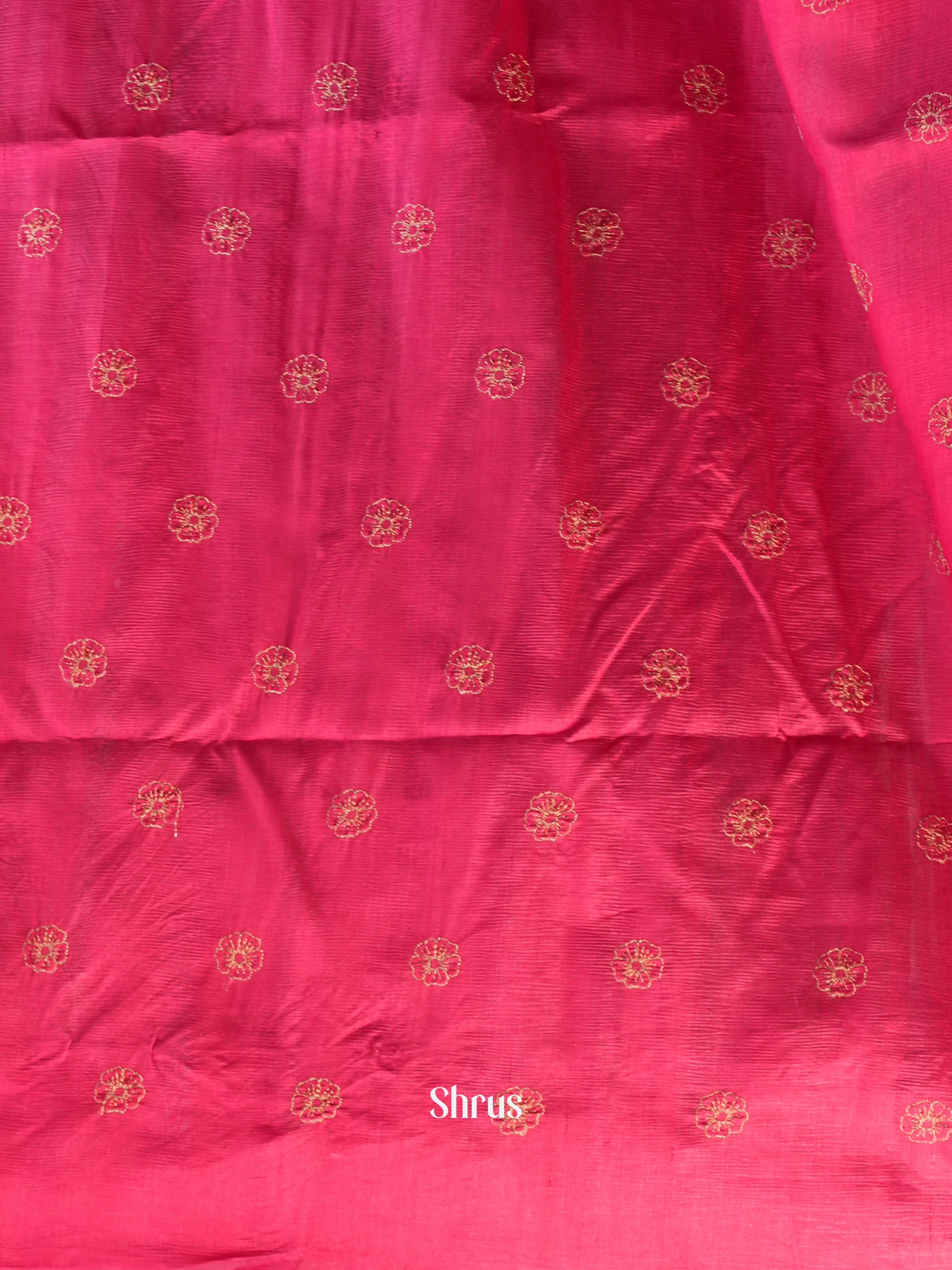 Red - Semi Rawsilk Saree - Shop on Shrus.com