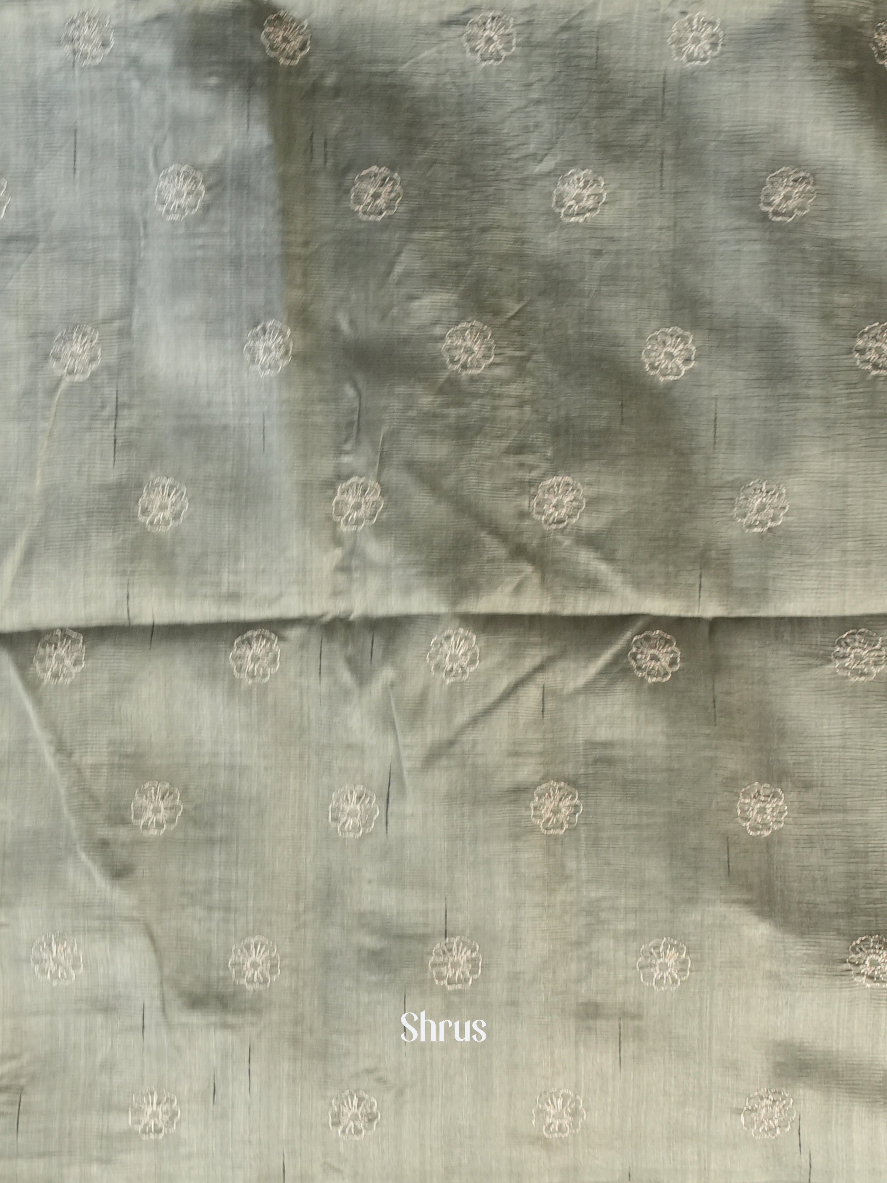 Grey - Semi Rawsilk Saree - Shop on Shrus.com
