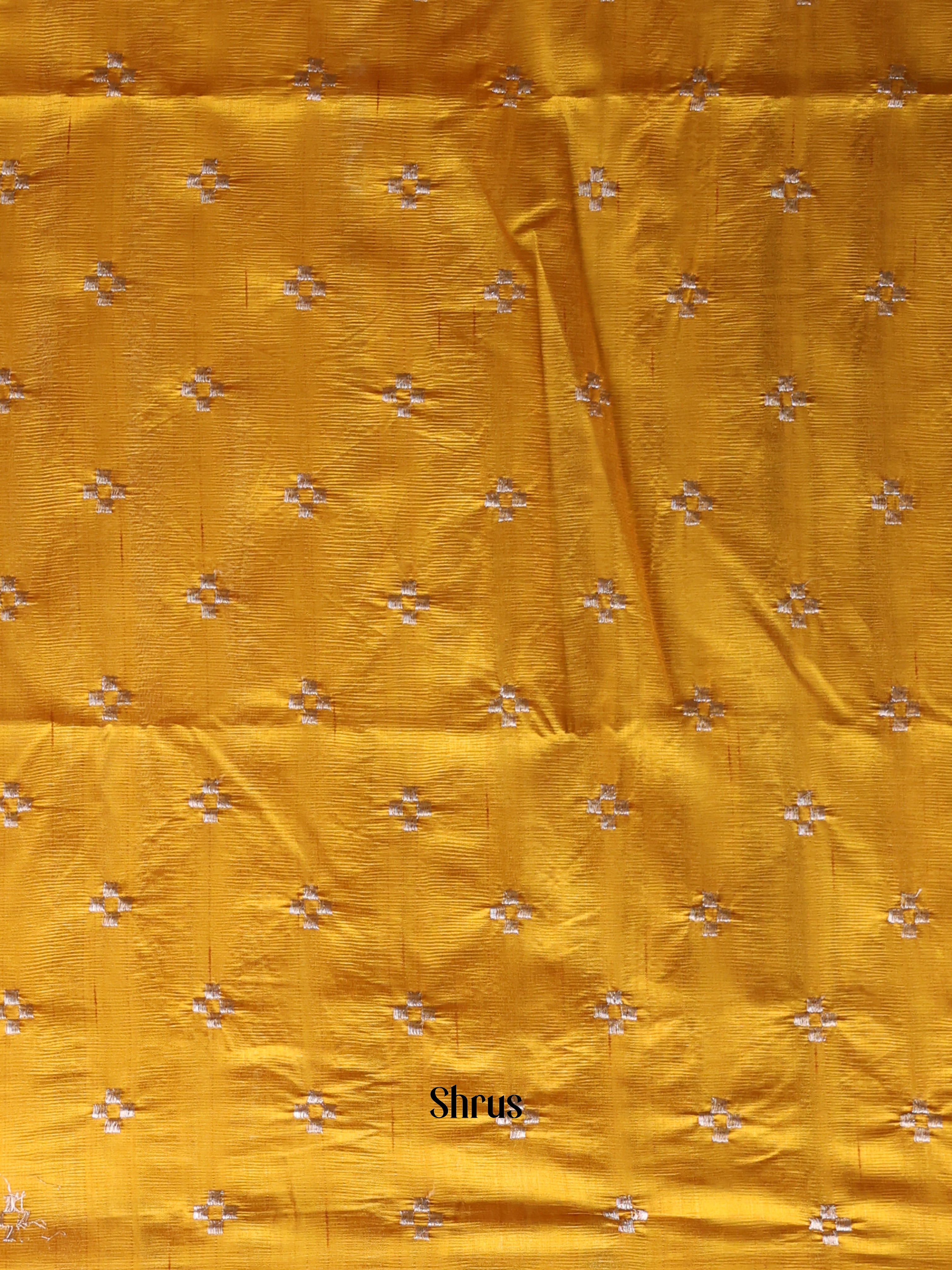 Mustard - Semi Rawsilk Saree - Shop on Shrus.com