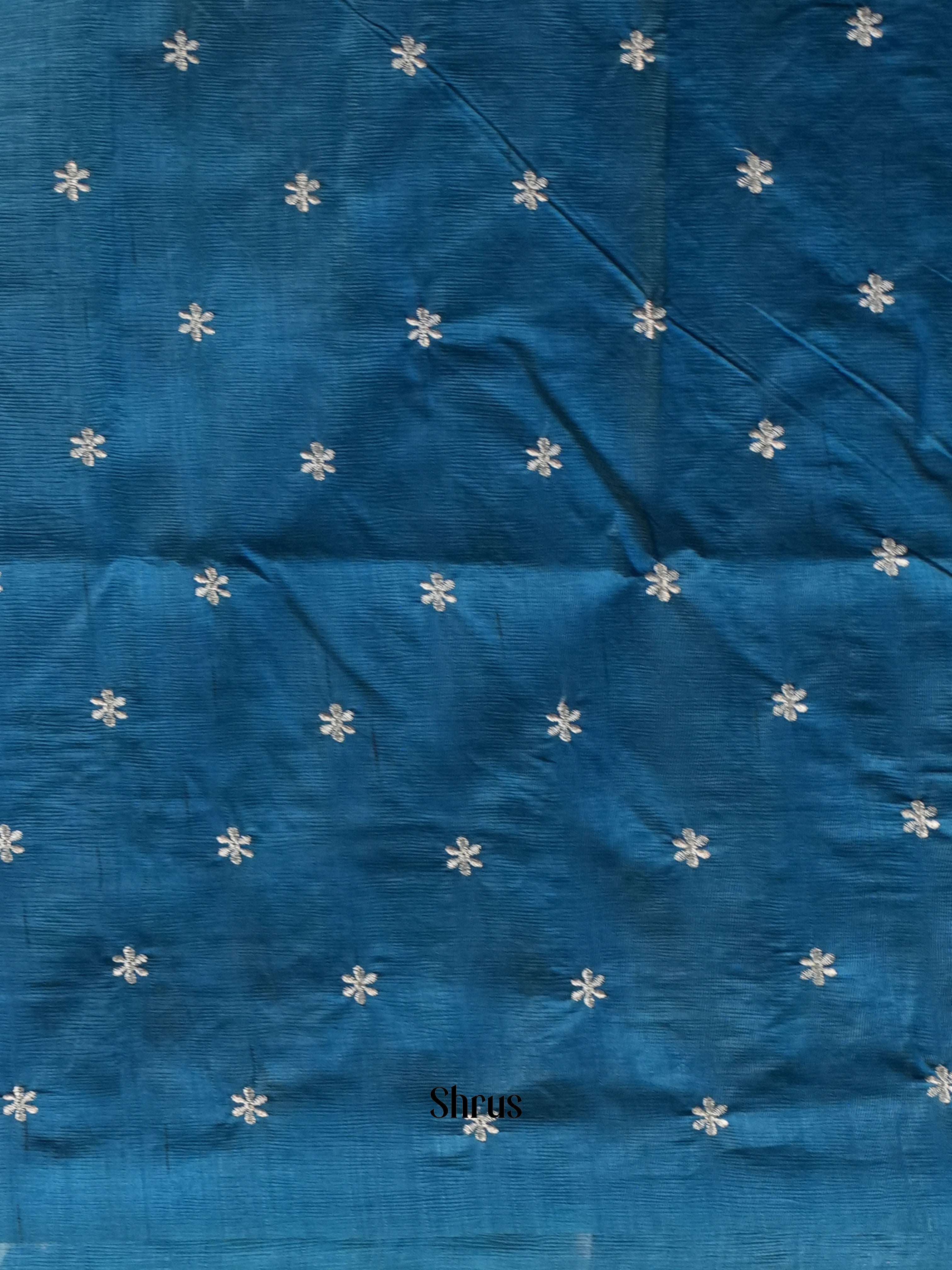 Blue - Semi Rawsilk Saree - Shop on Shrus.com