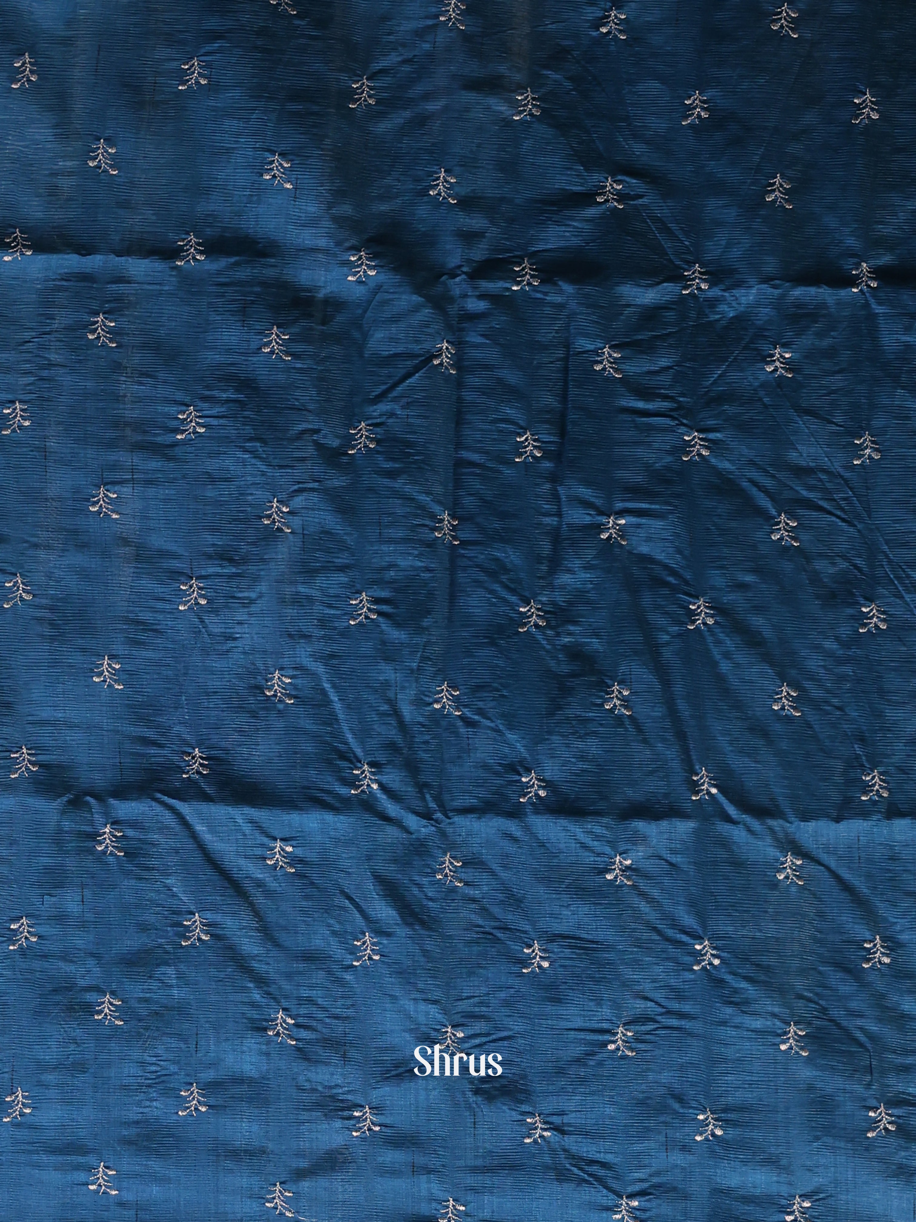 Blue - Semi Rawsilk Saree - Shop on Shrus.com